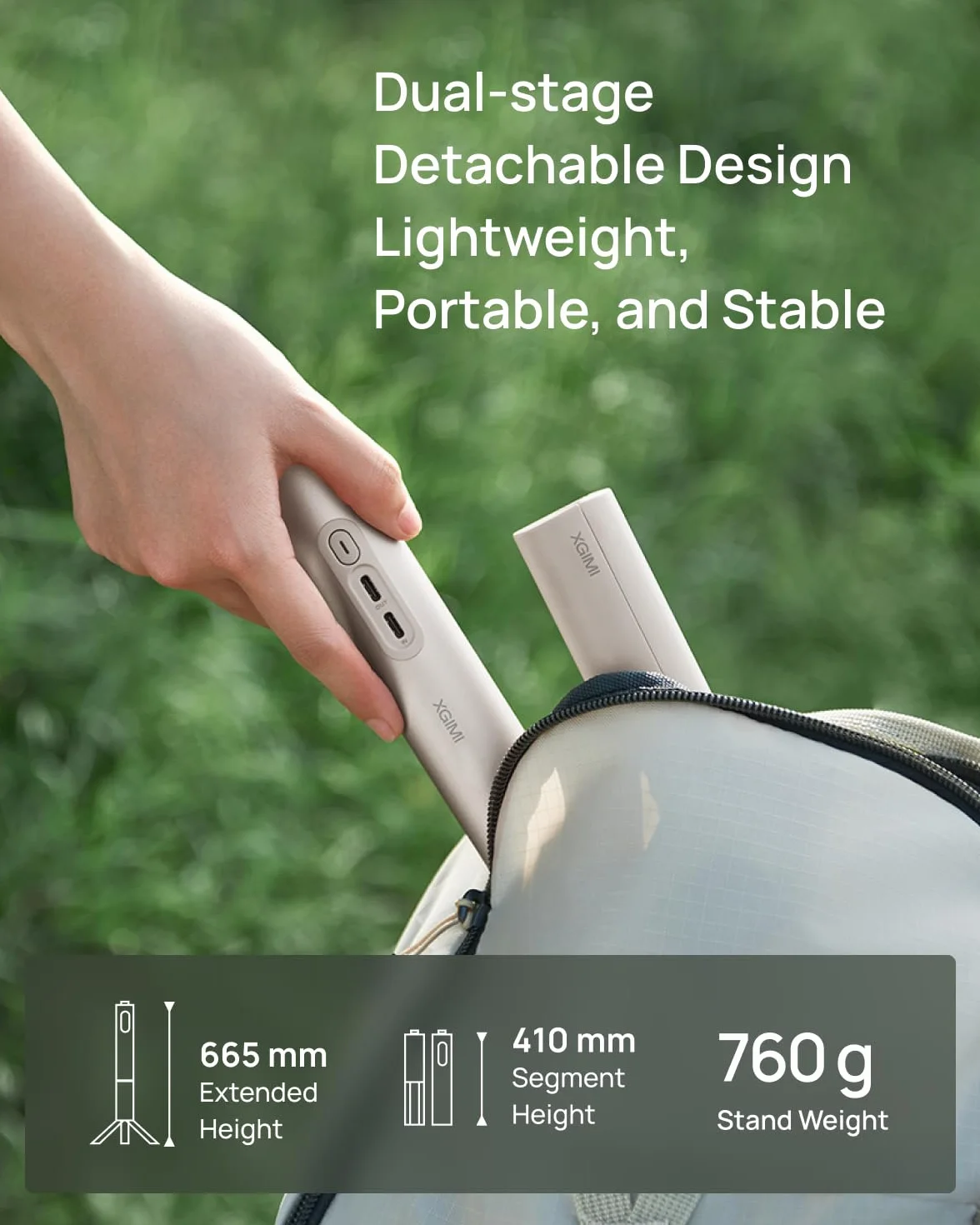XGIMI Supporto PowerBase per il proiettore MoGo 3 Pro, Power Bank Integrato, Batteria di Grande Capacità da20000 mAh,2.5 Ore di Riproduzione, Compagno di Trasporto Flessibile e Portatile per l'Esterno