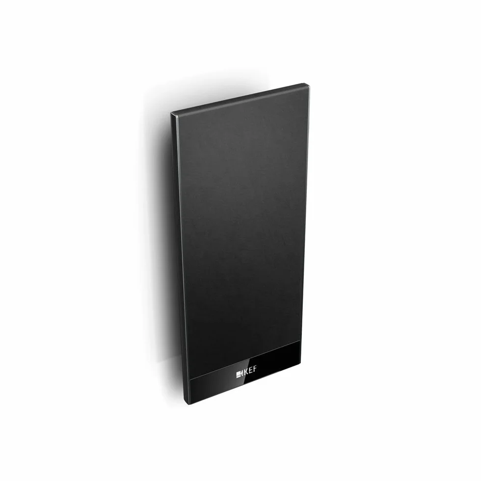 KEF T101 Lautsprecher Schwarz Paar|Ultra Flach| 3,5cm tief|10-100W|HiFi|Heimkino|TV
