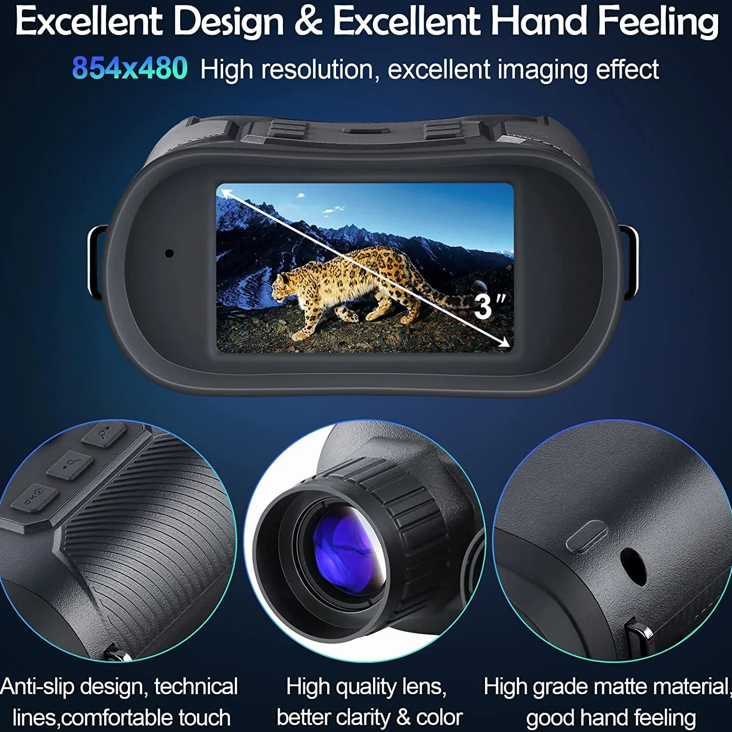 Binocolo Visione Notturna,Cannocchiale Professionale 4K 6000mAh Ricaricabili Binocolo Notturna Infrarossi 3" TFT di Portatafino a 400m con Registrazione di 1080p HD Foto e Video