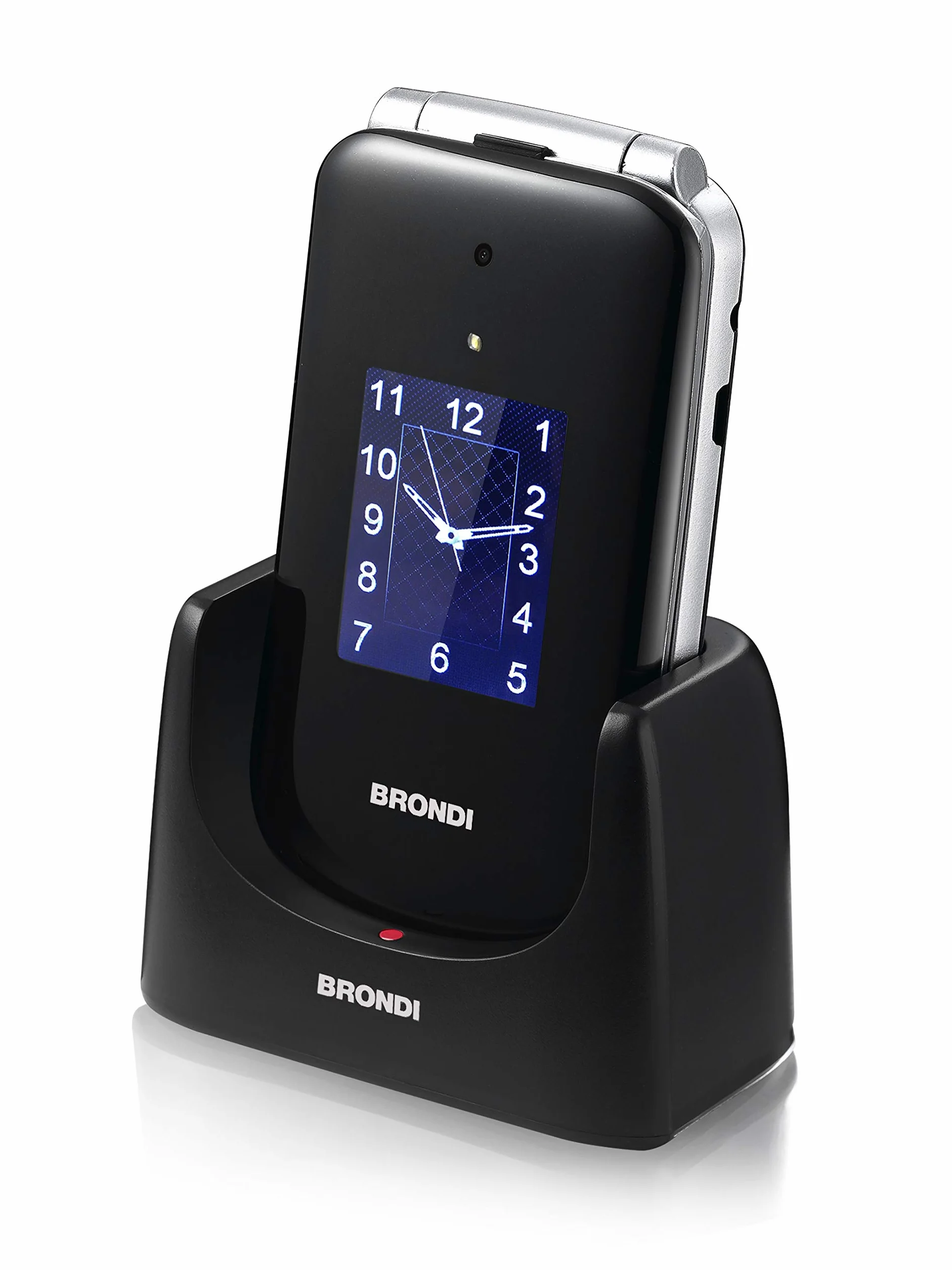 BRONDI Amico Supervoice, unlocked, 0.03 GB, Telefono cellulare GSM per anziani con tasti grandi, tasto SOS e funzione controllo remoto, dual SIM, volume alto ed amplificato, Nero