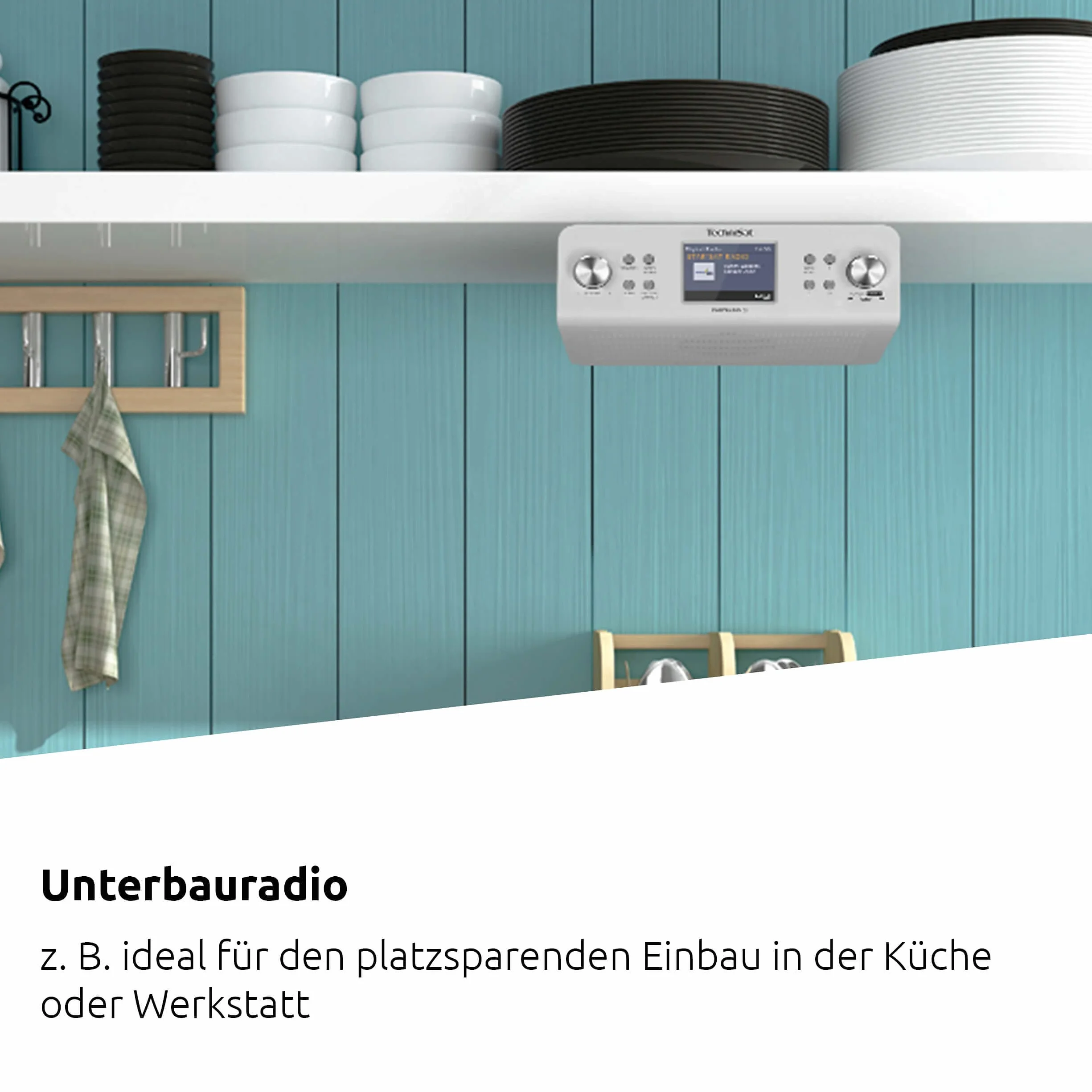 TechniSat DIGITRADIO 21 IR Radio da cucina sottobanco DAB+ FM Internet Bluetooth 2W 2,8" bianco