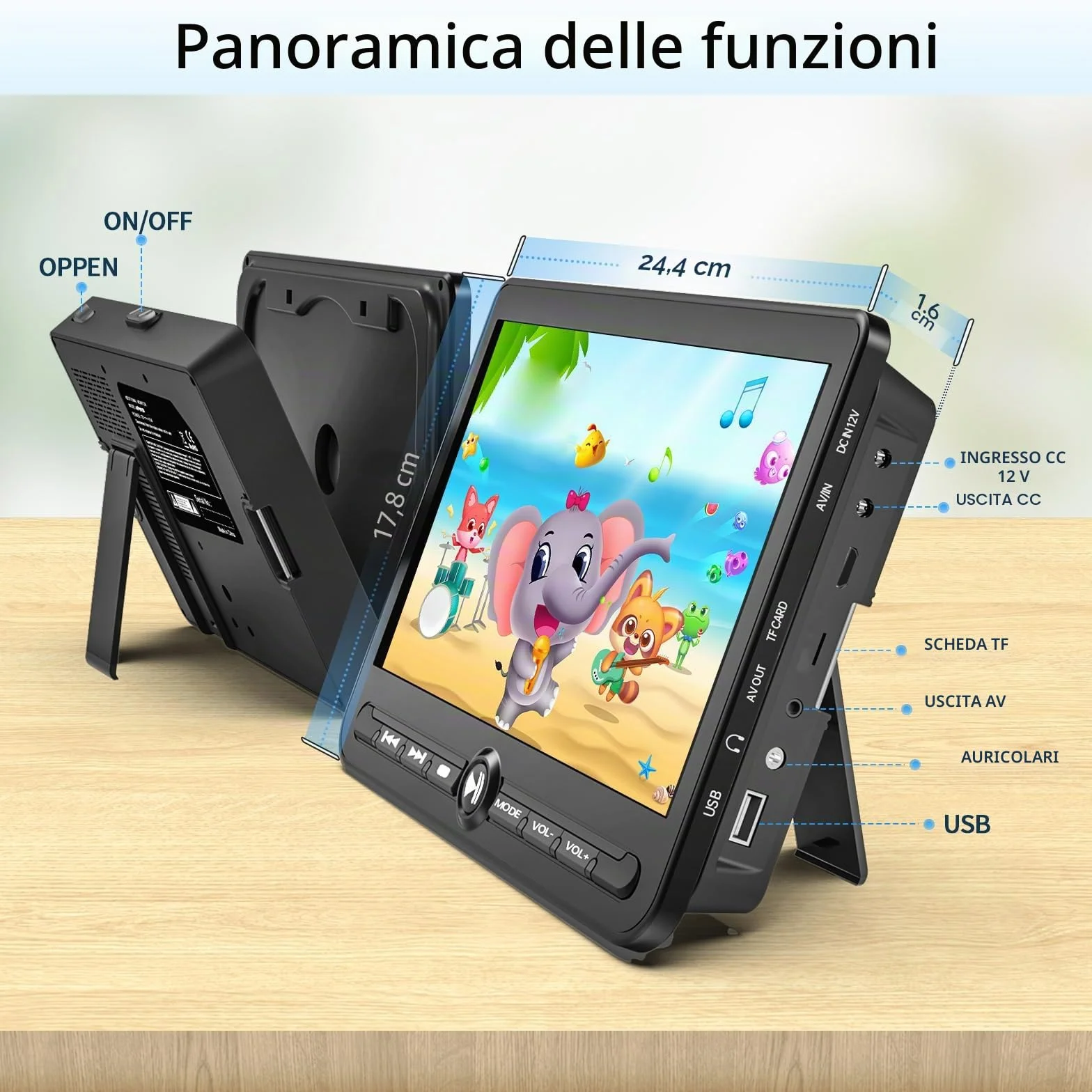 Arafuna 10,5" Doppio Lettore DVD per Auto, Ricaricabile Schermo Auto Play Uno o Due Film Diversi, Poggiatesta per Auto Ricaricabile, Supporto USB/SD, Ultima Memoria