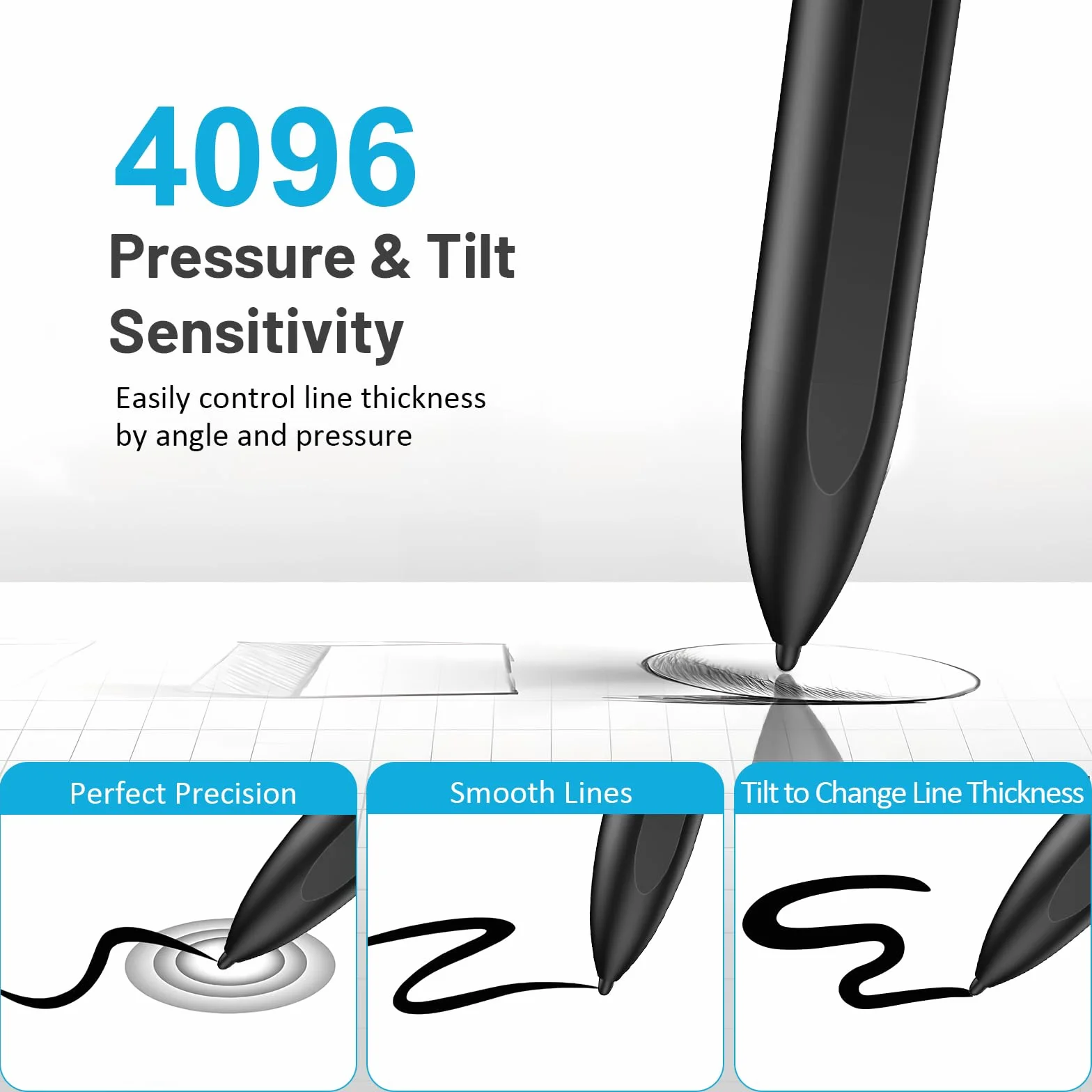 TiMOVO Penna Magnetica EMR Compatibile con Remarkable 2 con Gomma, Penna Digitale per Remarkable con 4096 Sensibilità alla Pressione, Rifiuto del Palmo, Inclinazione per Remarkable/Kindle Scribe, Nero