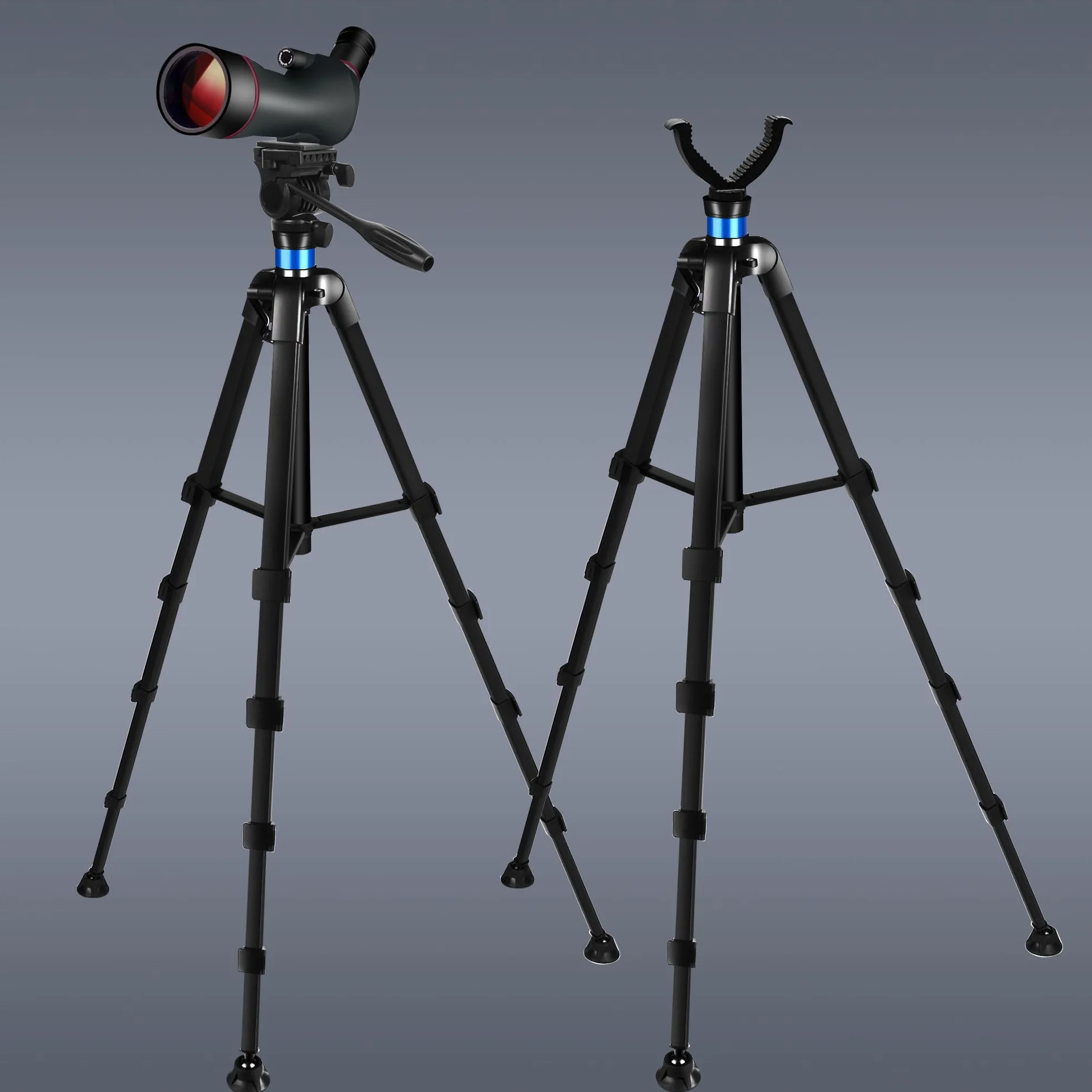 Treppiede per Binocolo, 184 cm Alluminio Treppiede Telescopio, Compatibile con Fotocamera, Telescopio Astronomico, caccia, Supporto Stabile per Osservazione e Fotografia (Carico 10 kg)