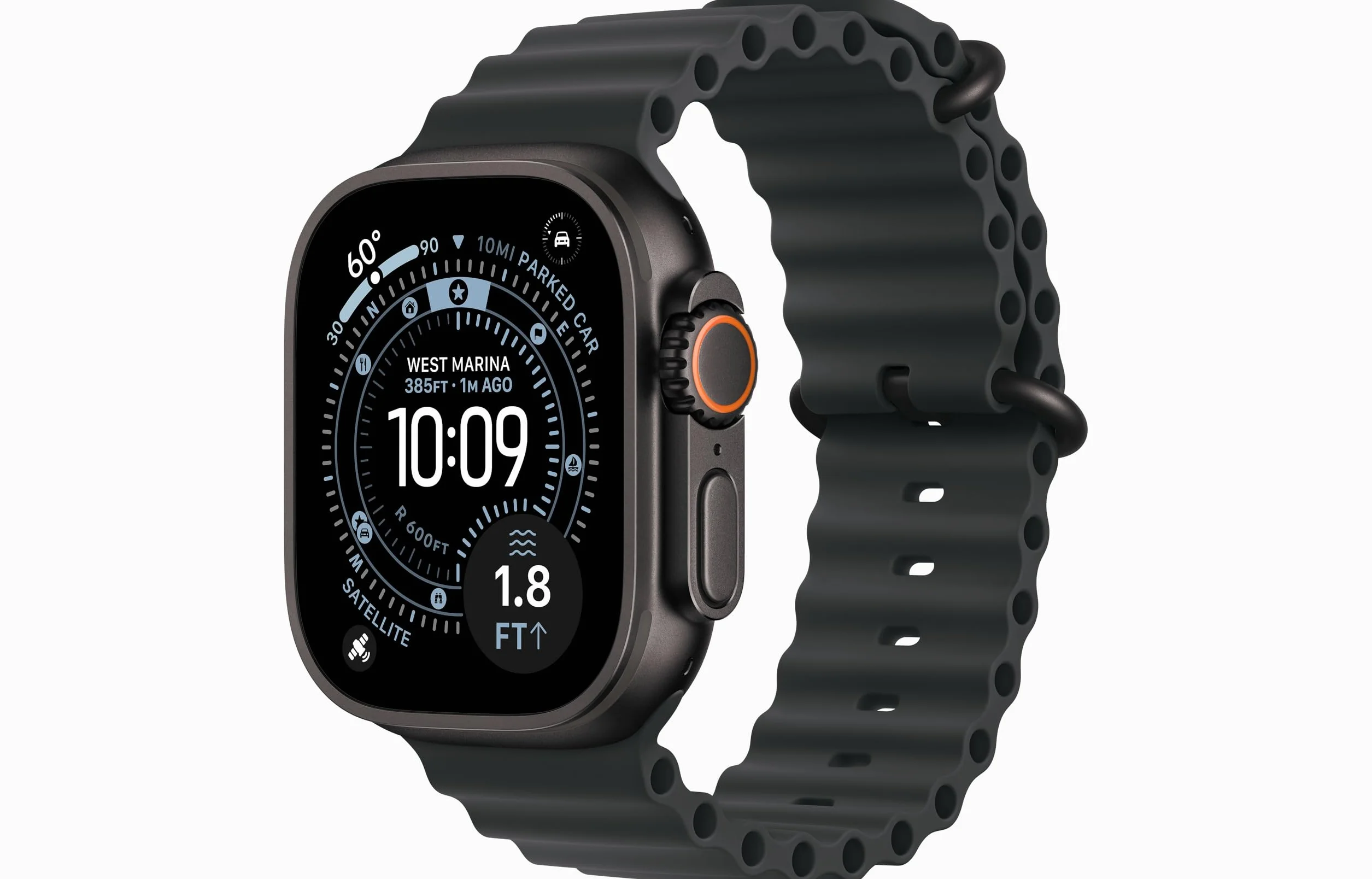 Apple Watch Ultra 3 [GPS + Cellular, 49mm] Cassa in Titanio Nero con Cinturino Ocean Nero (Ricondizionato)