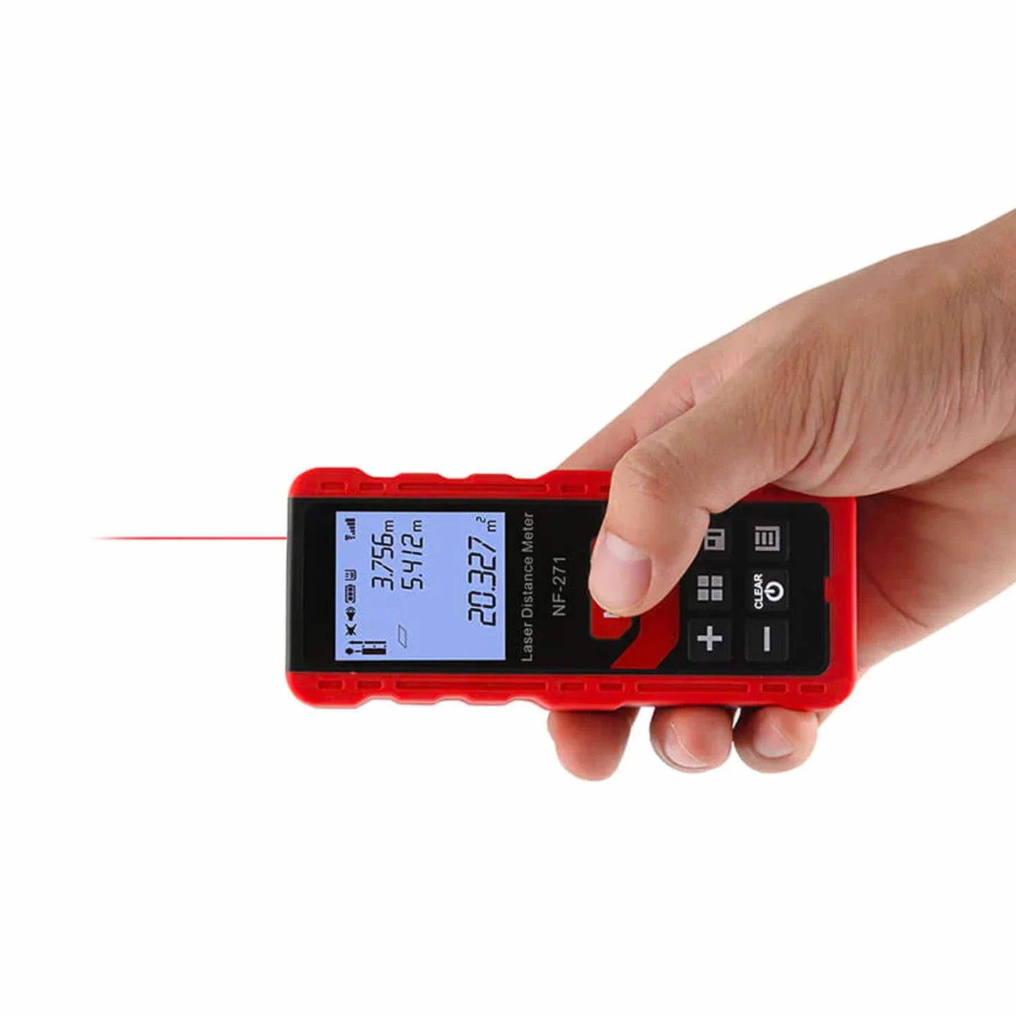 Telemetro Laser Professionale - Misuratore Laser Portatile con Schermo LCD da 4 a 50m - Misurazione Continua Area e Volume, con Memoria 50 Misure