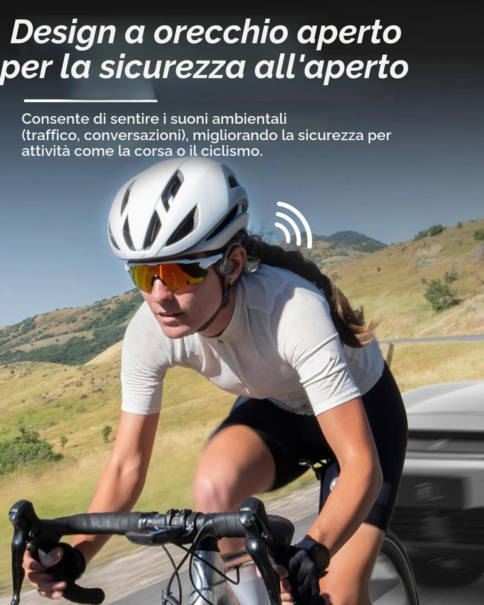Voistek Cuffie Conduzione Ossea, IP68 Impermeabili Subacquee per Piscina e Nuoto, Bluetooth 5.4 con Lettore MP3 Built-in 32G Memoria, Auricolari Sportive per Surf, Corsa, Ciclismo