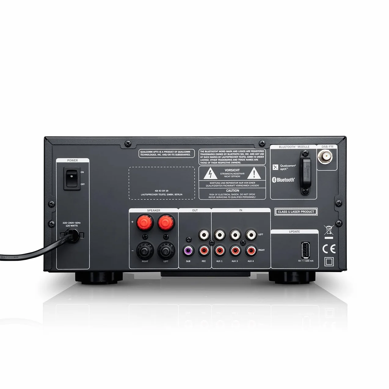 Teufel Ultima 20 KOMBO 2 Sistema HiFi Stereo Compatto con CD Bluetooth USB Radio Digitale DAB+ FM Streaming Bass Reflex Bianco