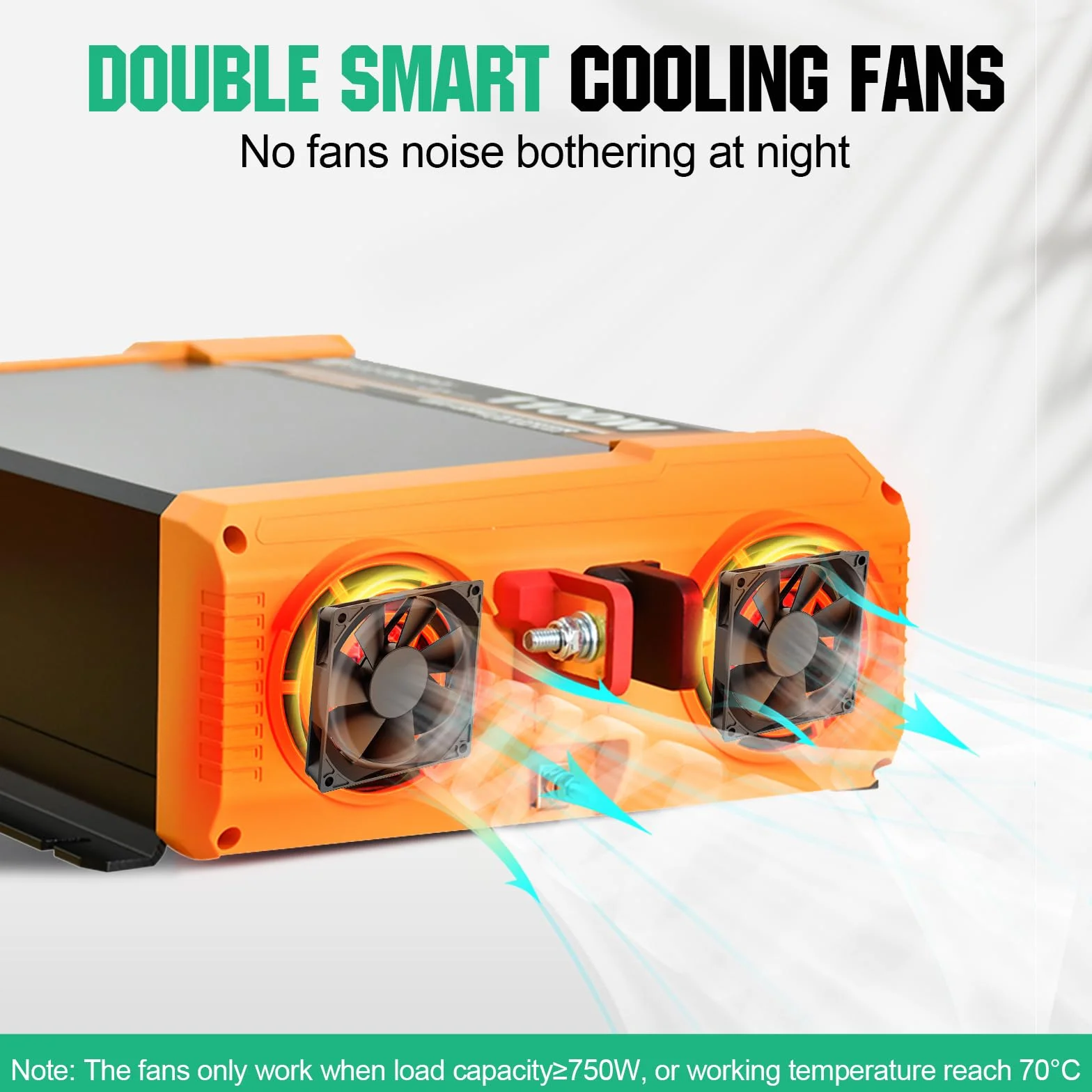 ECO-WORTHY Inverter da 12 V a 230 V sinus puro, convertitore di tensione da 1100 W, connettore USB Dual 18 W, 2 prese AC, 1 morsetti hardwire e 1 fusibile da 100 A, ECO1100W(BB)