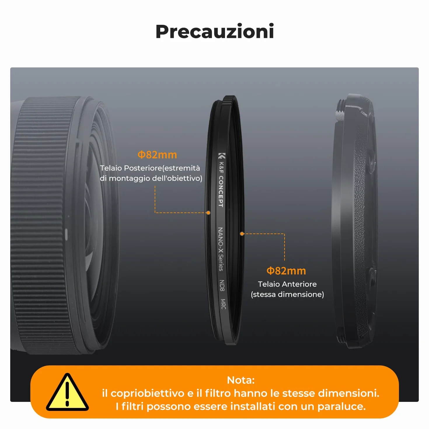 K&F CONCEPT Nano-Xcel Filtro ND64,67mm ND64(6 Stops) Filtro a Densità Neutra In Vetro Ottico HD con Rivestimento Nano a 28 Strati