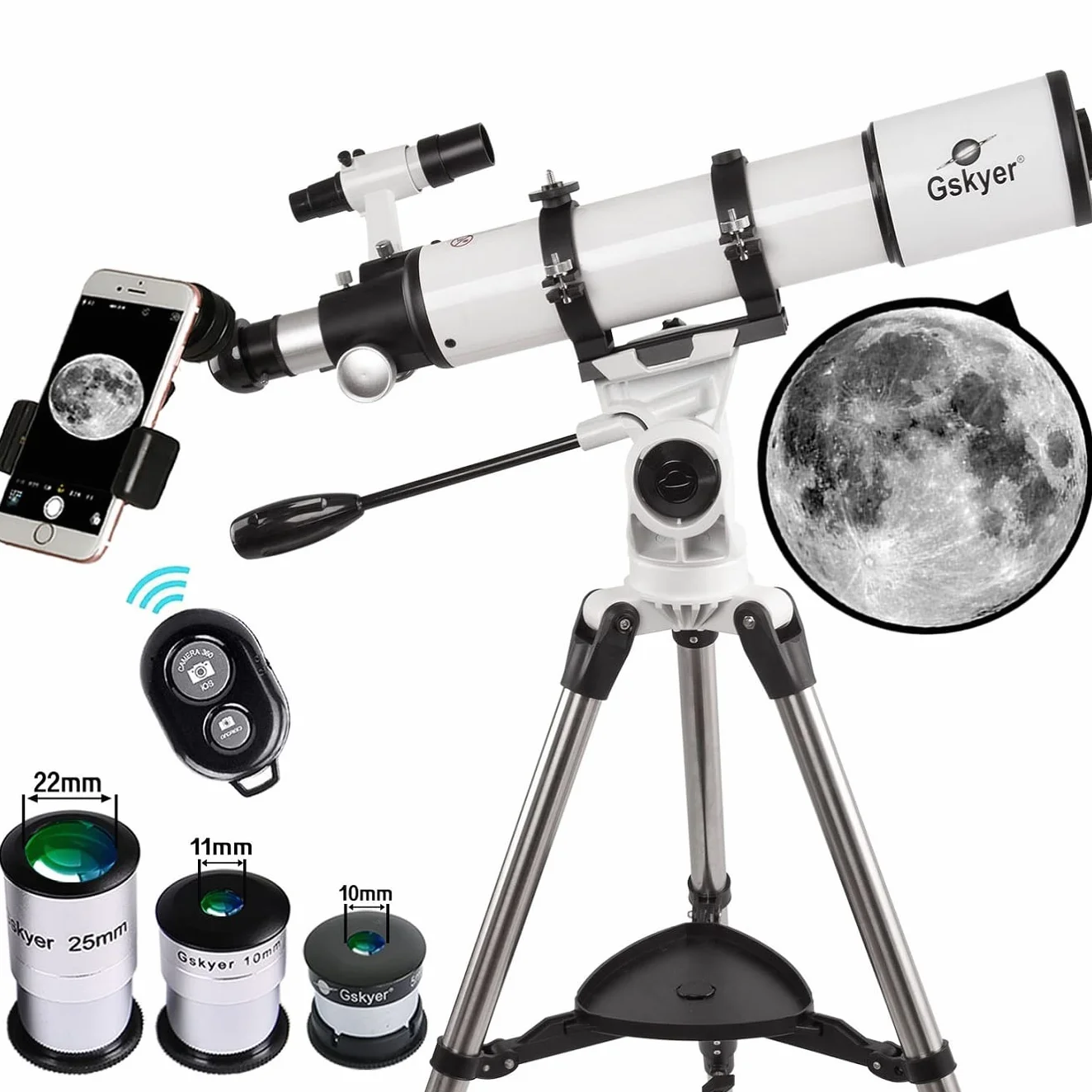 Gskyer Telescopio 90/600 con rifrattore astronomico per bambini principianti adulti D-906