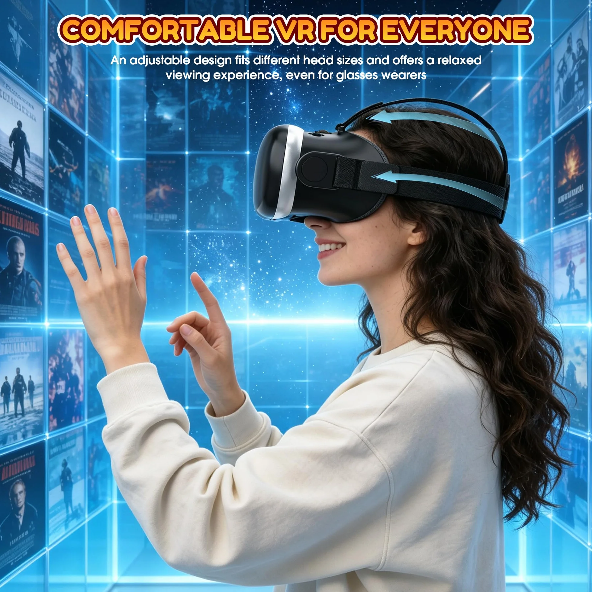 XWP Visore VR, Occhiali Per Realtà Virtuale 3D Per Smartphone, Compatibile Con iPhone & Android (4.7–7.0"), Con Lenti HD, Per Apprendimento, Giochi E Film, Regalo Di Compleanno Per Bambini E Famiglia