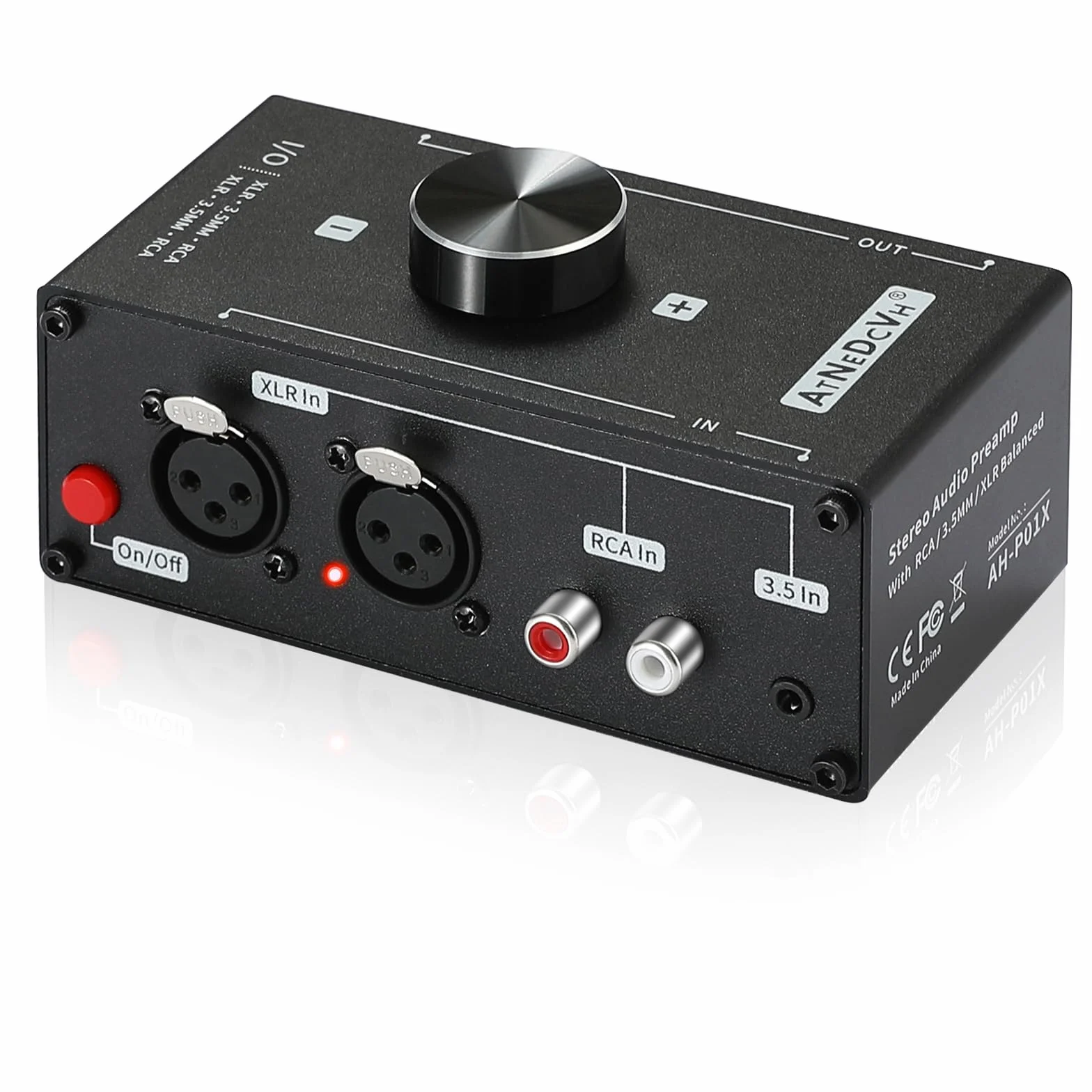 Preamplificatore audio stereo XLR bilanciato 3,5 mm adattatore convertitore amplificatore cuffie