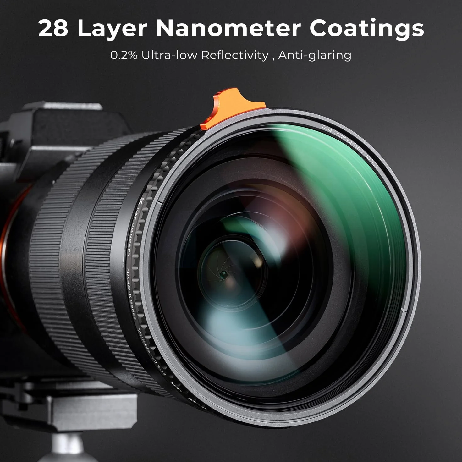 K&F CONCEPT Nano-Xcel 95mm Filtro Variable ND2-32 True Color (1-5 Stop), Filtro a Densità Neutra in Vetro Ottico Sottile HD Ultrasottile con Rivestimento Nano a 28 Strati