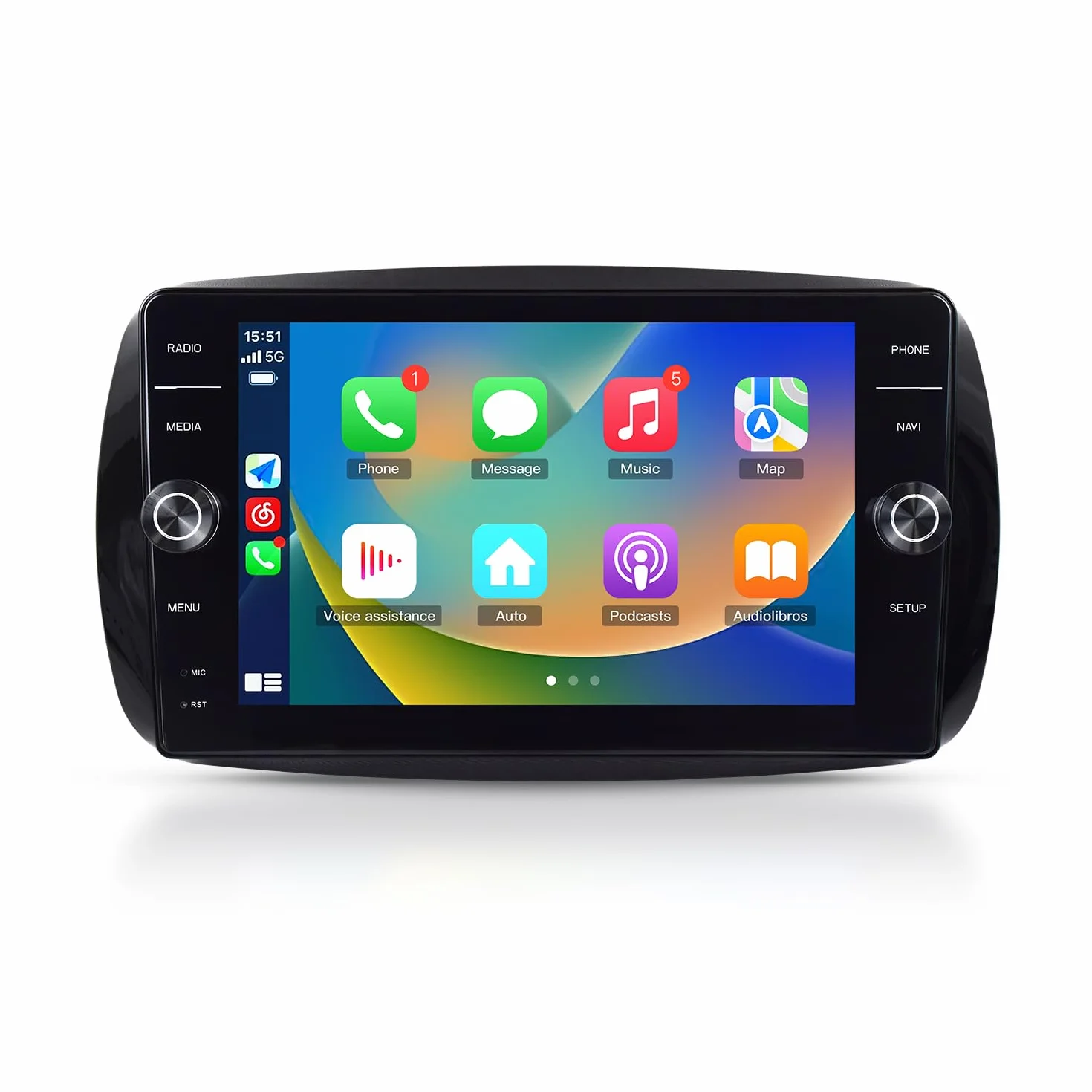 Autoradio per Smart 453 (2015–2020) – Display 9" HD, Android con Apple CarPlay Wireless & Android Auto, 4GB RAM 64GB ROM, CANBUS Incluso, Design OEM con Pomelli Laterali
