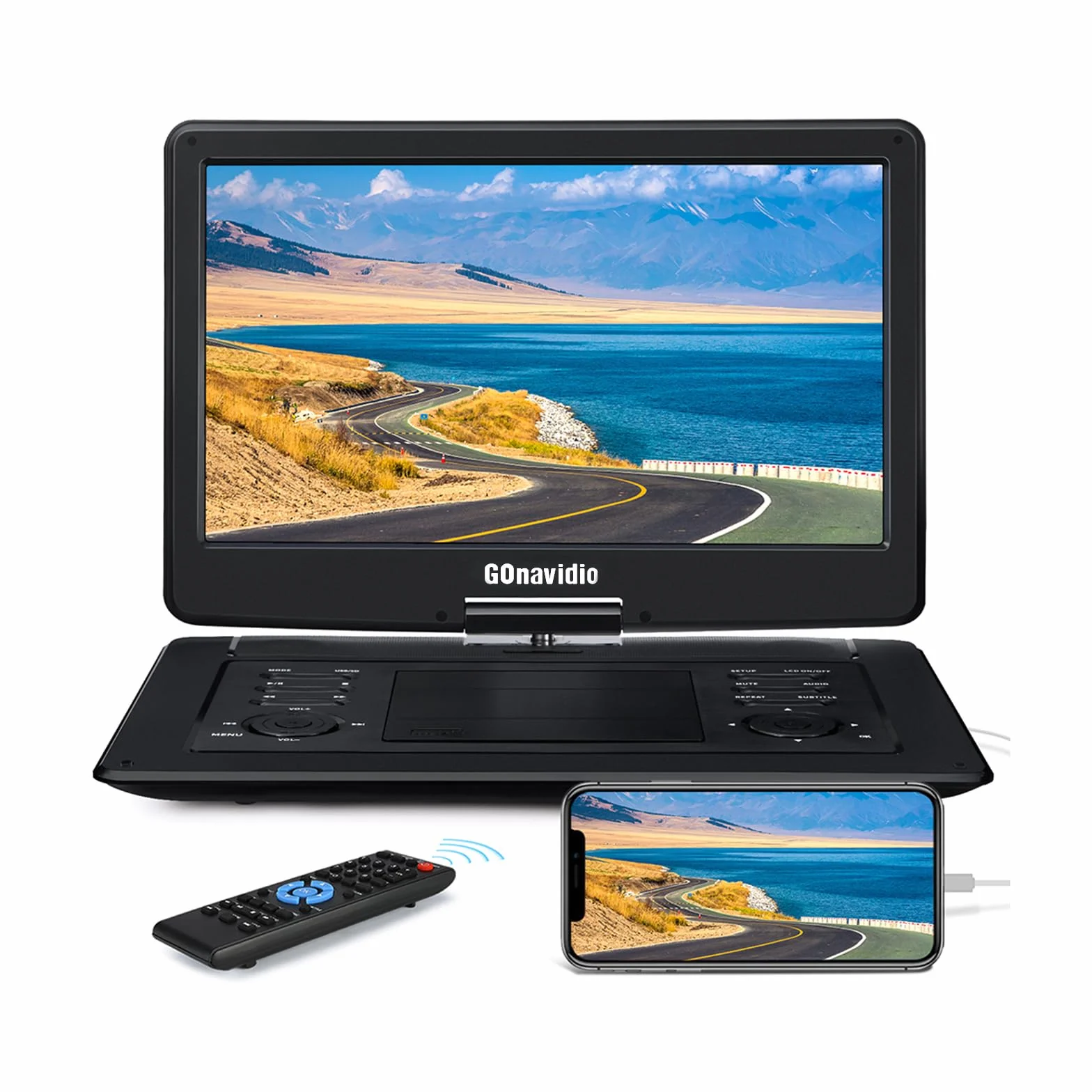 Lettore DVD portatile 18 pollici schermo 16 pollici 1600x900 HDMI USB batteria ricaricabile 5H