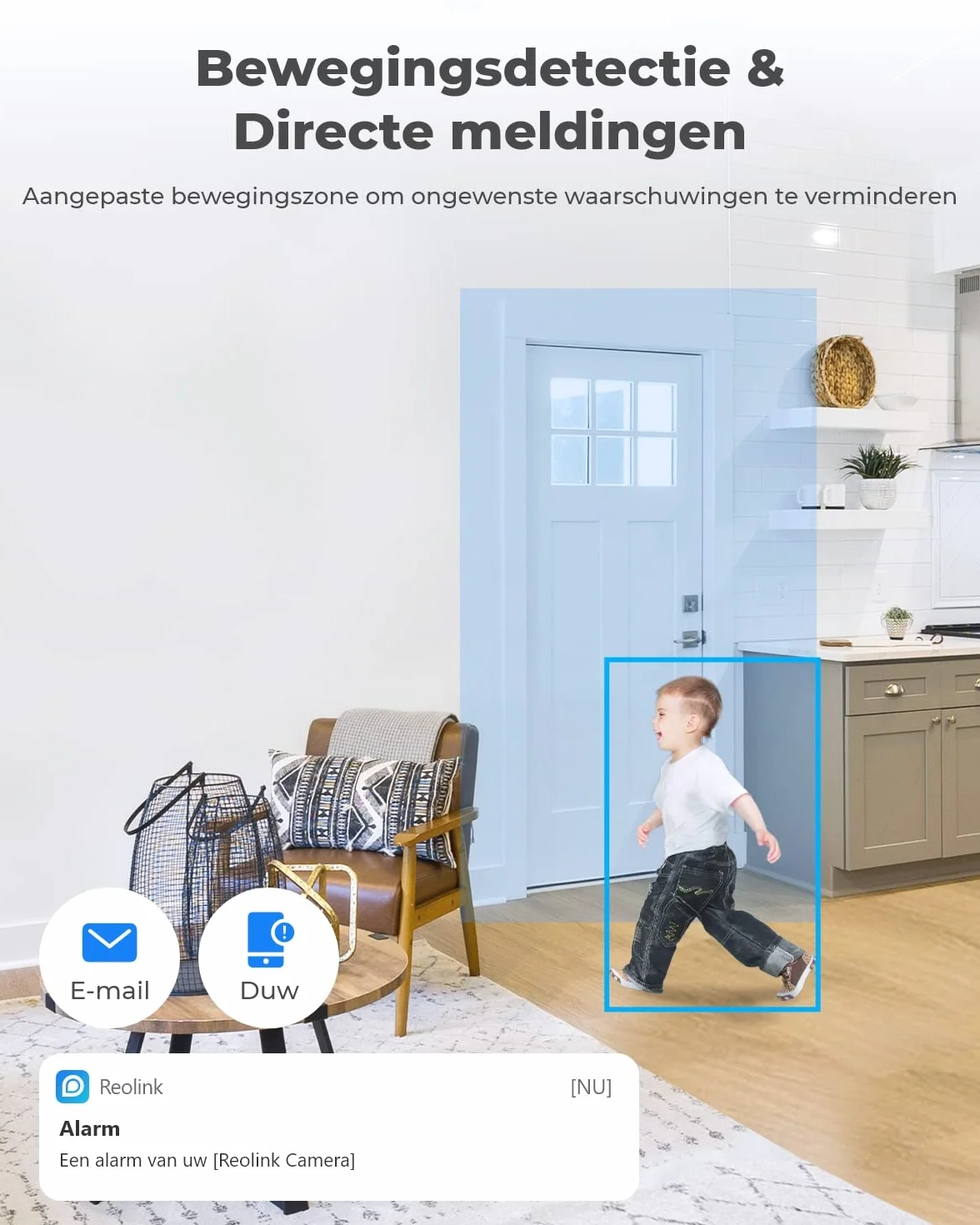 Reolink 5MP PTZ Telecamera WiFi Interno con WiFi 2,4/5 GHz, Videocamera Sorveglianza, 3X Zoom, Sirena &Audio Bidirezionale, Rilevazione del Movimento Baby Monitor, E1 Zoom (Ricondizionato)