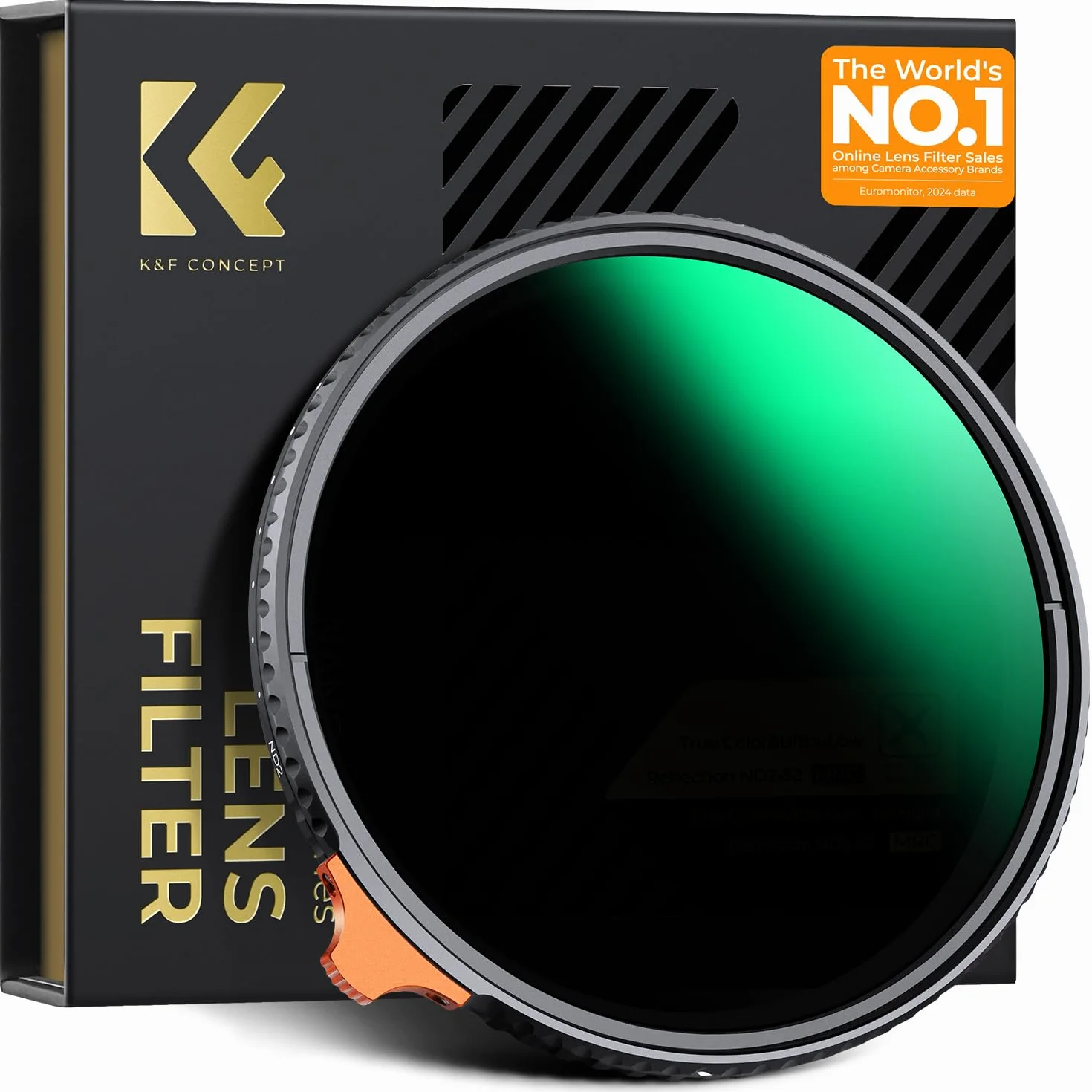 K&F CONCEPT Nano-Xcel 82MM Filtro Variabile ND2-400 (1-9 Stop),Filtro Variabile con 28 Strati Rivestimento Nano in Vetro Ottico con Custodia del Filtro