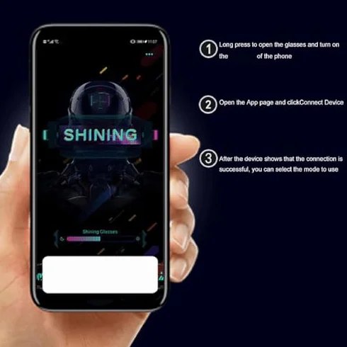 Garsent Occhiali Intelligenti LED Occhiali Luminosi a Colori, Controllo Connesso Tramite App Bluetooth, Fai Te/Testo/Graffiti/Animazione/modalità Ritmo, per Adulti, Concerti,