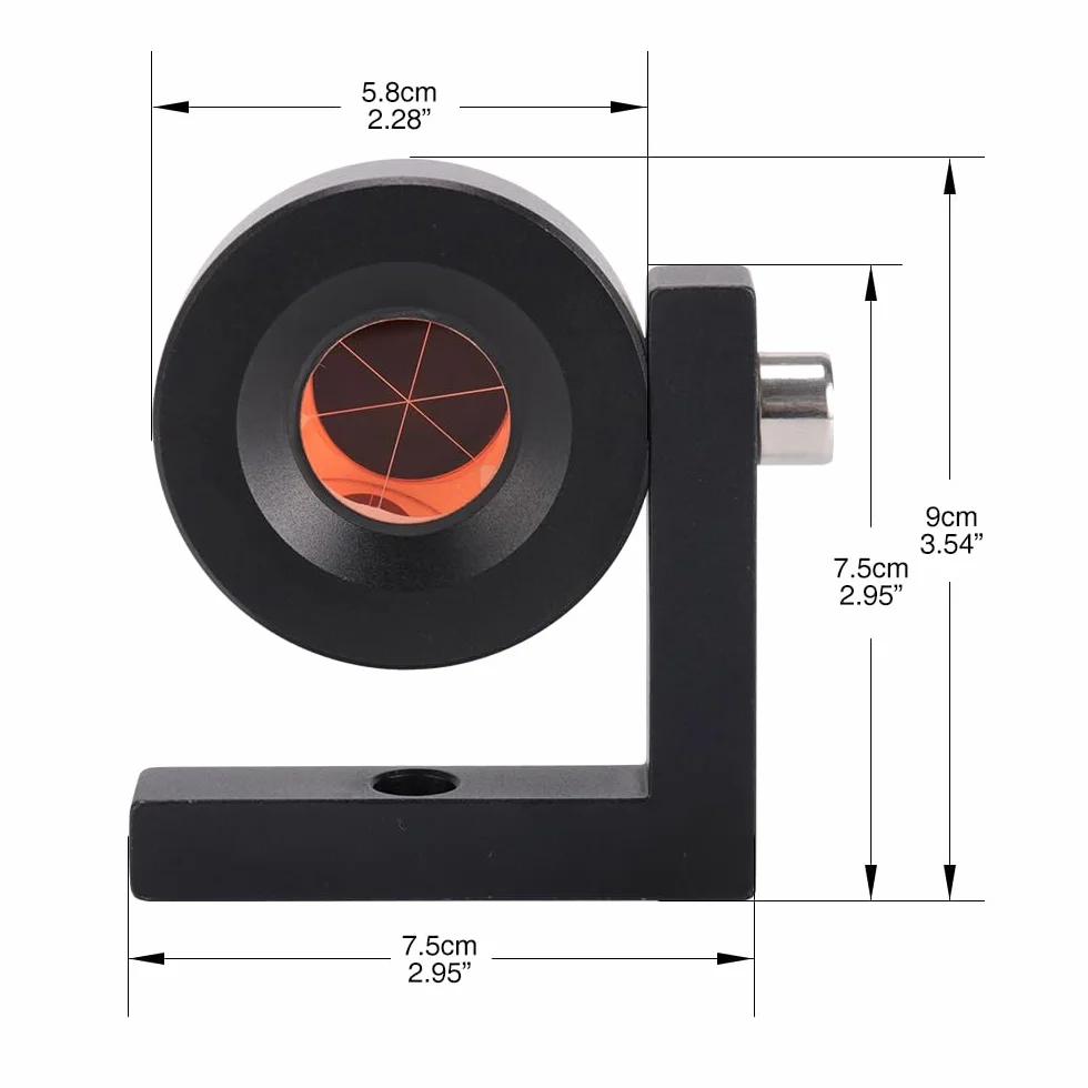 Prisma ad Angolo Retto a 90 Gradi - Serie MP110 - 5 Pezzi - Vetro di Qualità con Rivestimento in Rame - Misura Fino a 1100 Metri - Impermeabile - Design L Bar - Per Stazioni Totali e Geometri
