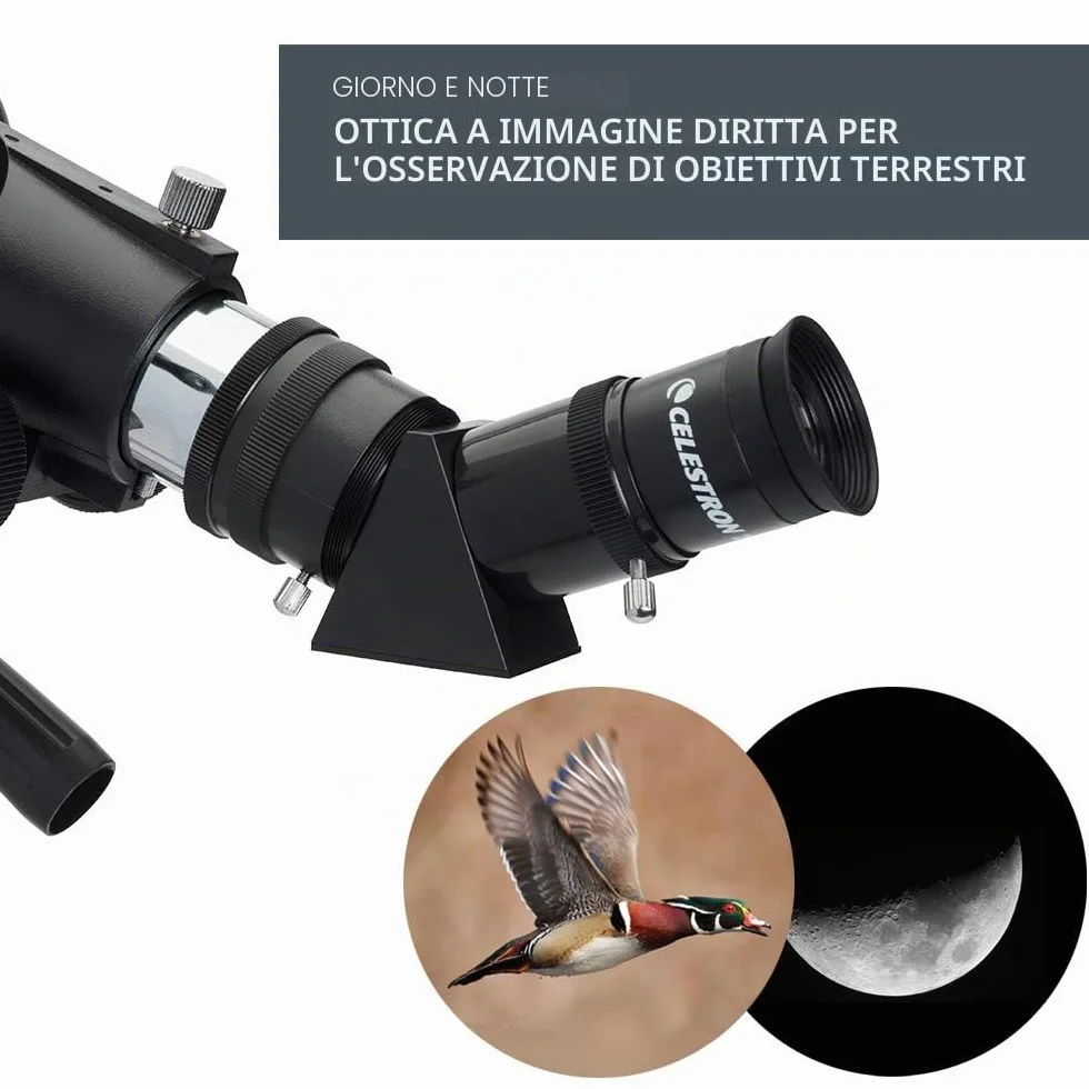 Celestron 21035-ADS Kit telescopio rifrattore da viaggio Scope 70 con zaino, nero (esclusiva Amazon con oculare aggiuntivo da 4 mm e lente di Barlow 3x)
