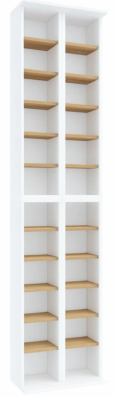 VCM Legno CD Dvd Stand Scaffale Armadio di stoccaggio Scaffale Stand Almera Legno CD Dvd Stand Scaffale Armadio di stoccaggio Scaffale Stand Almera Rovere Bianco/Miele