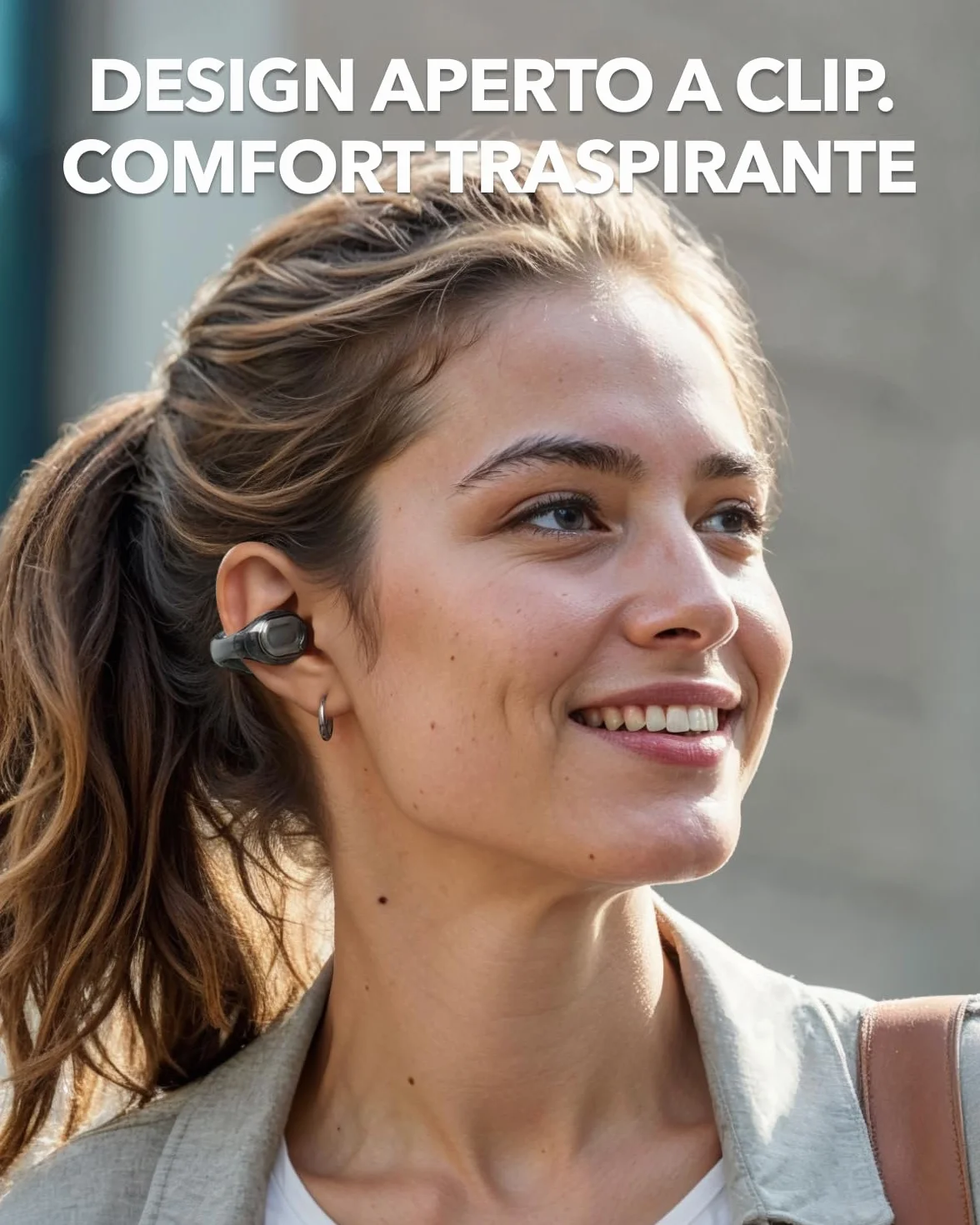 soundcore C40i di Anker, Auricolari open-ear, cuffie clip-on, design flessibile, controlli a pulsanti, comfort leggero, vestibilità stabile, supporti auricolari intercambiabili,driver con suono chiaro | Design flessibile, comandi a pulsante, comfort legge