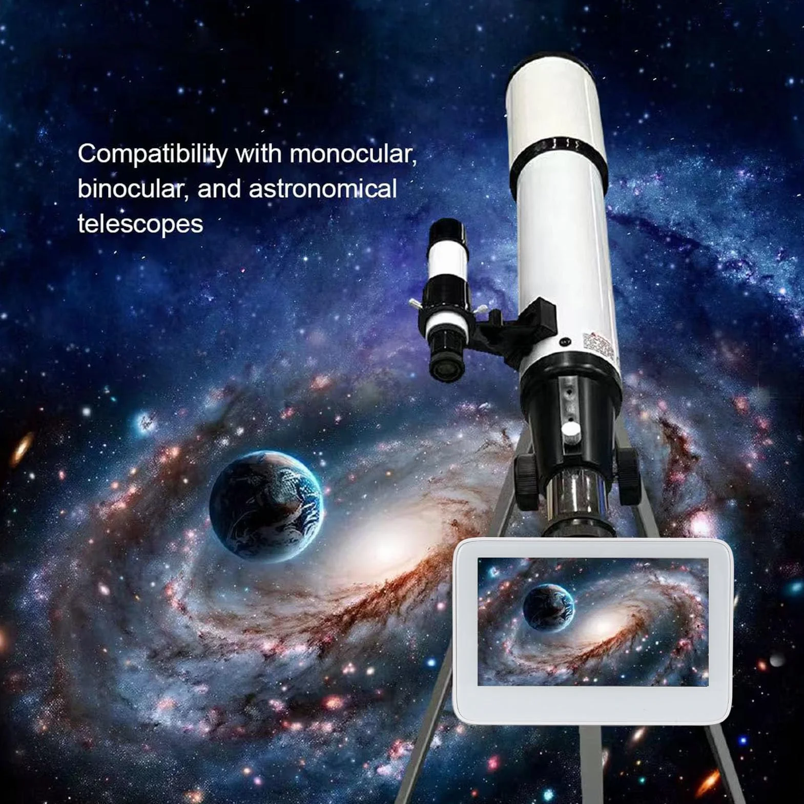 Voce per oculare elettronici Glomora, telecopera telecopica con videocamera 12 MP 4k 5 pollici a schermo TFT oculare elettronico per telescopi astronomici binoculari monoculari