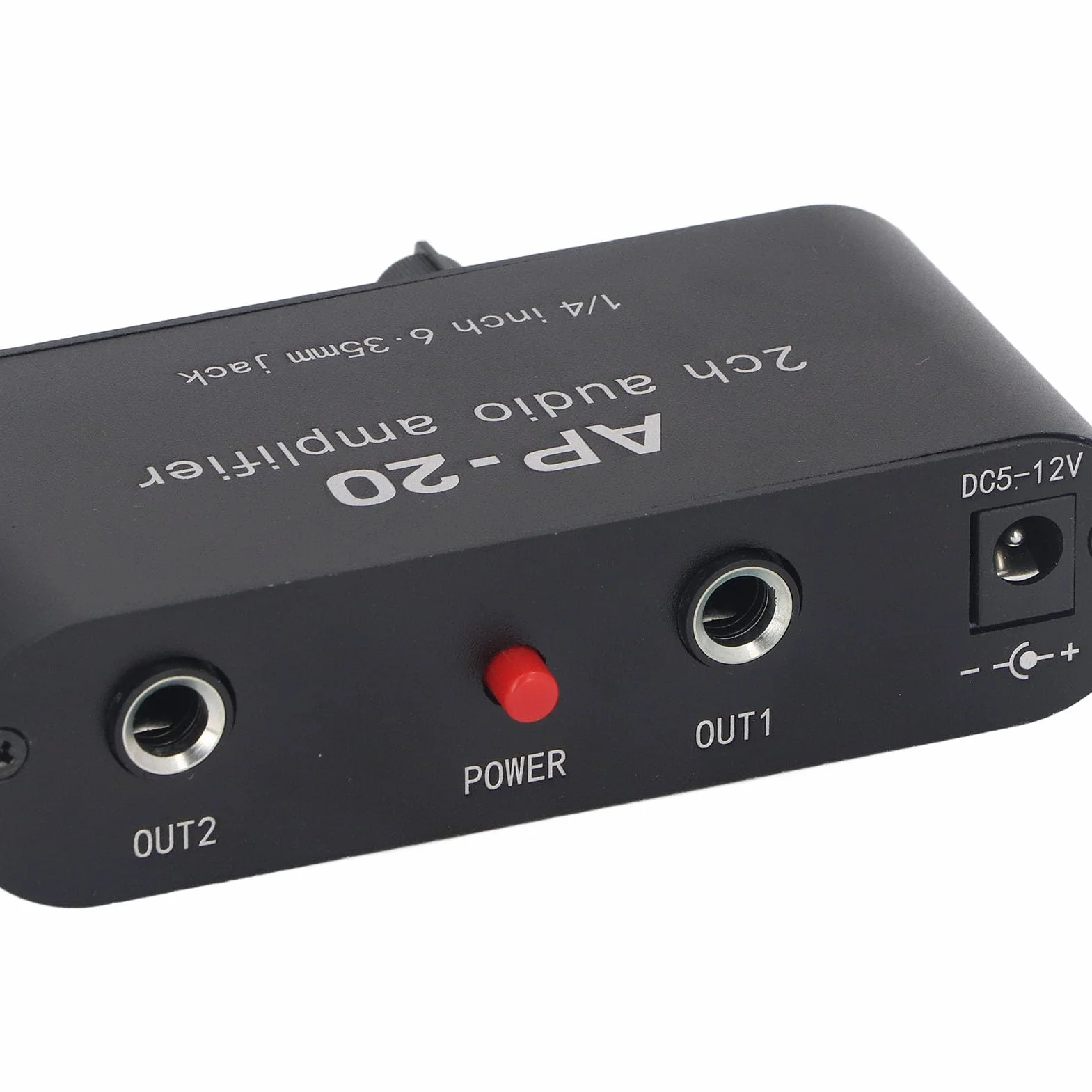 Preamplificatore 2 Canali 0-20 DB 1/4 Pollici 6,5 Mm CC 5-12 V per Microfoni