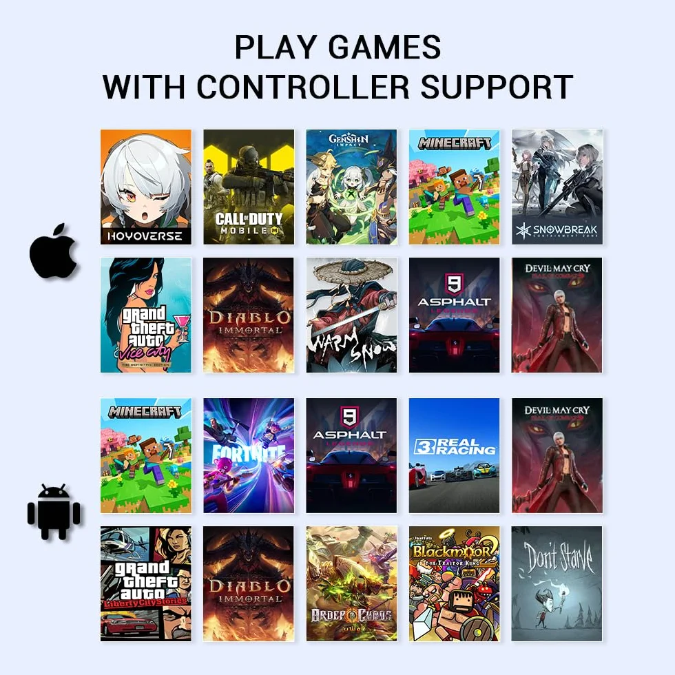 GameSir X5 Lite Mobile Gaming Controller per Android e iPhone Serie 15/16 (USB-C), Joystick ad effetto Hall, impugnatura ergonomica e leggera - Gioca a Genshin Impact e Zenless Zone Zero，Plug and play