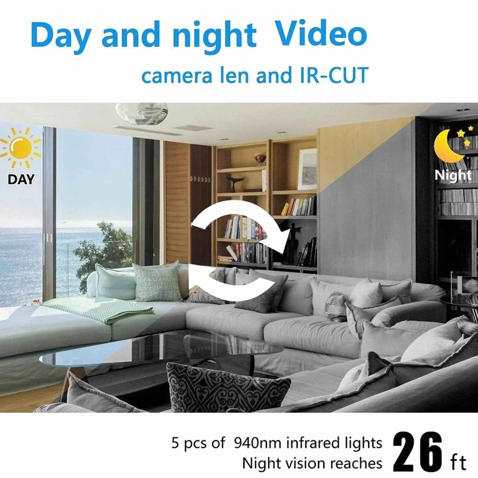 Sveglia,Telecamera di Sicurezza Nascosta FHD 1080p,Telecamera Orologio WiFi con Rilevamento di Movimento e Visione Notturna,12/24 Ore,Display con Cifre per Viaggi in Cam