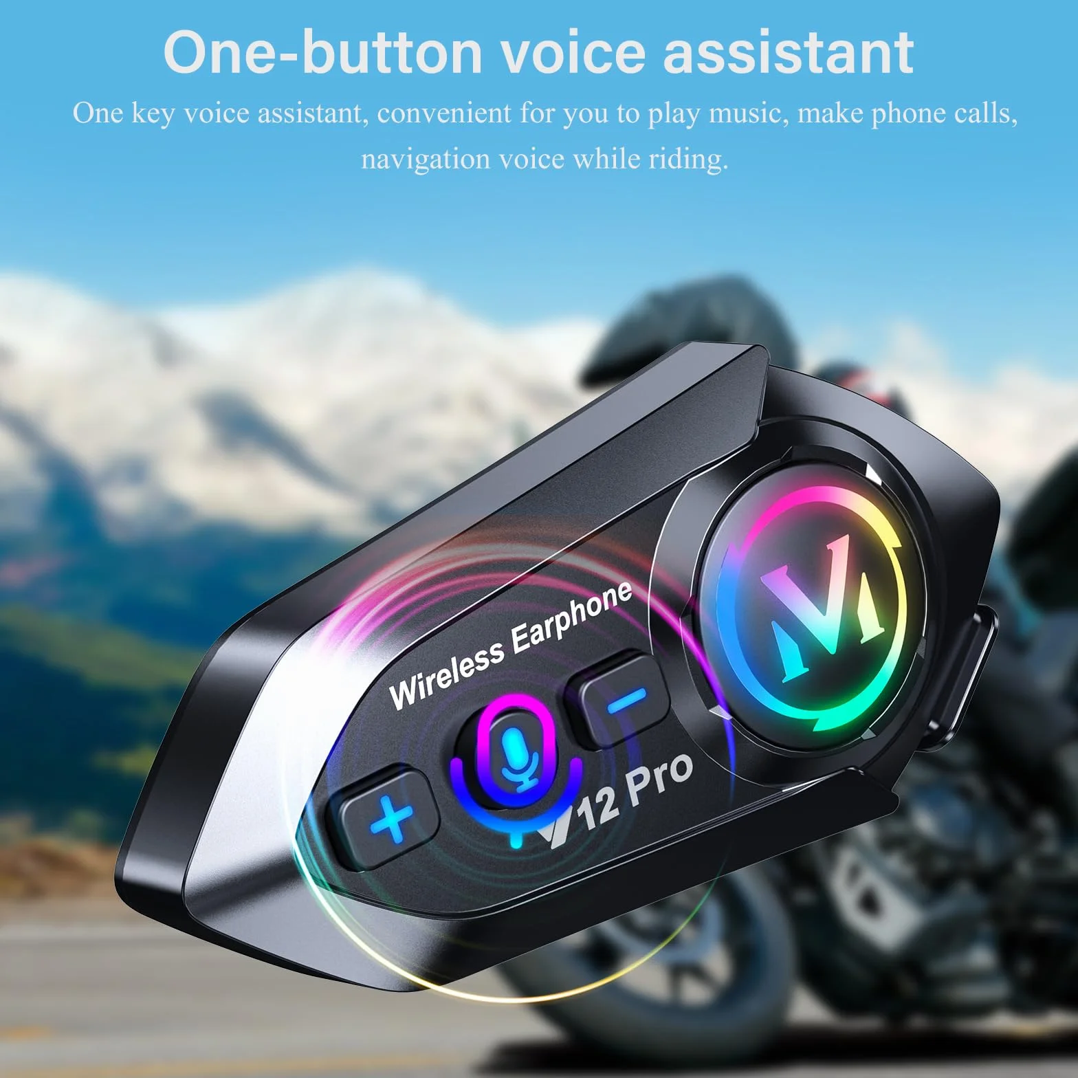 Auricolare Casco Moto Bluetooth 5.4 Interfono Moto Casco Coppia 500M Sistema di Comunicazione per 2 Motociclisti