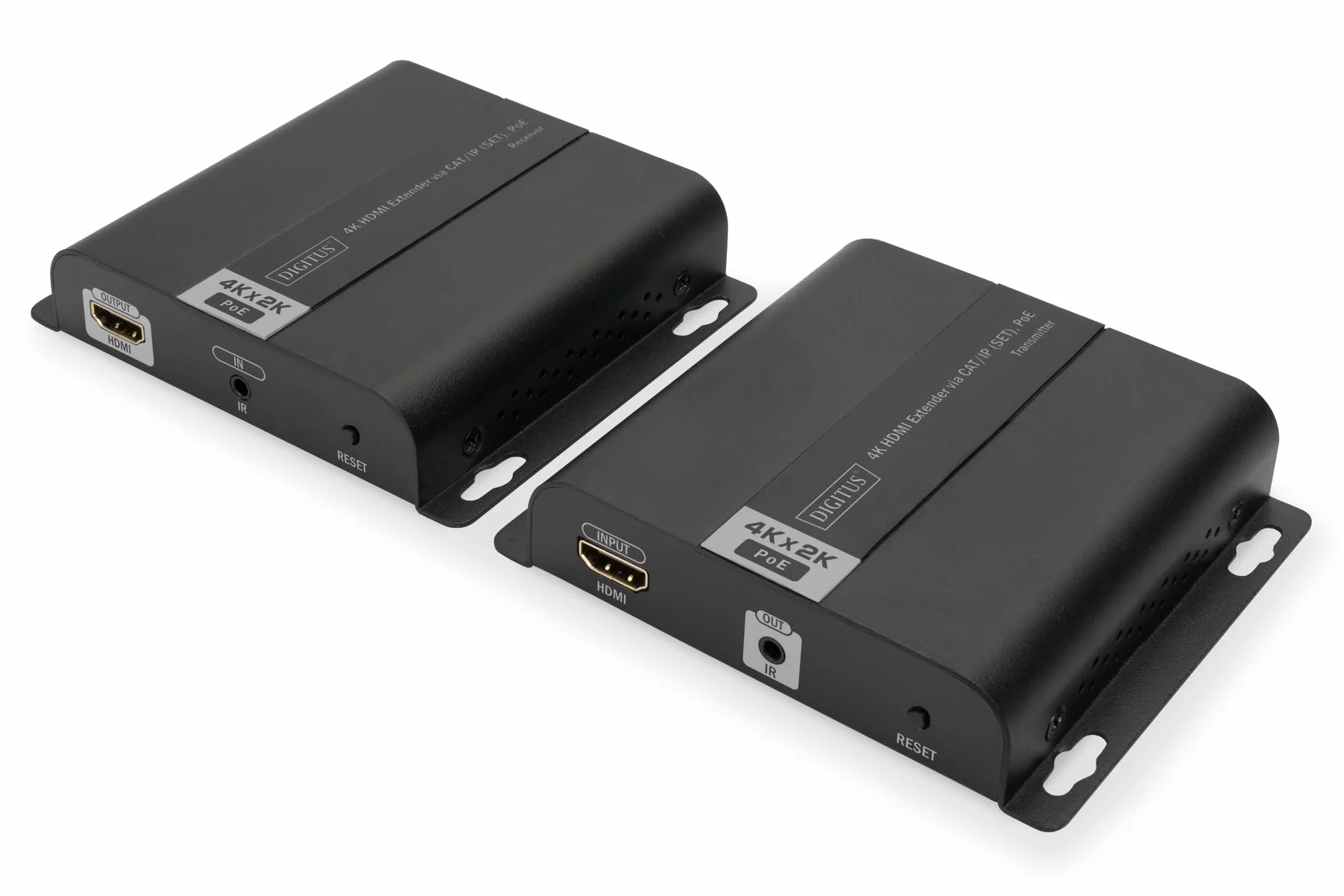 DIGITUS DS-55124 Estensore HDMI Splitter UHD 4K 30 Hz 120 m LAN Ethernet PoE IR Trasmettitore Ricevitore