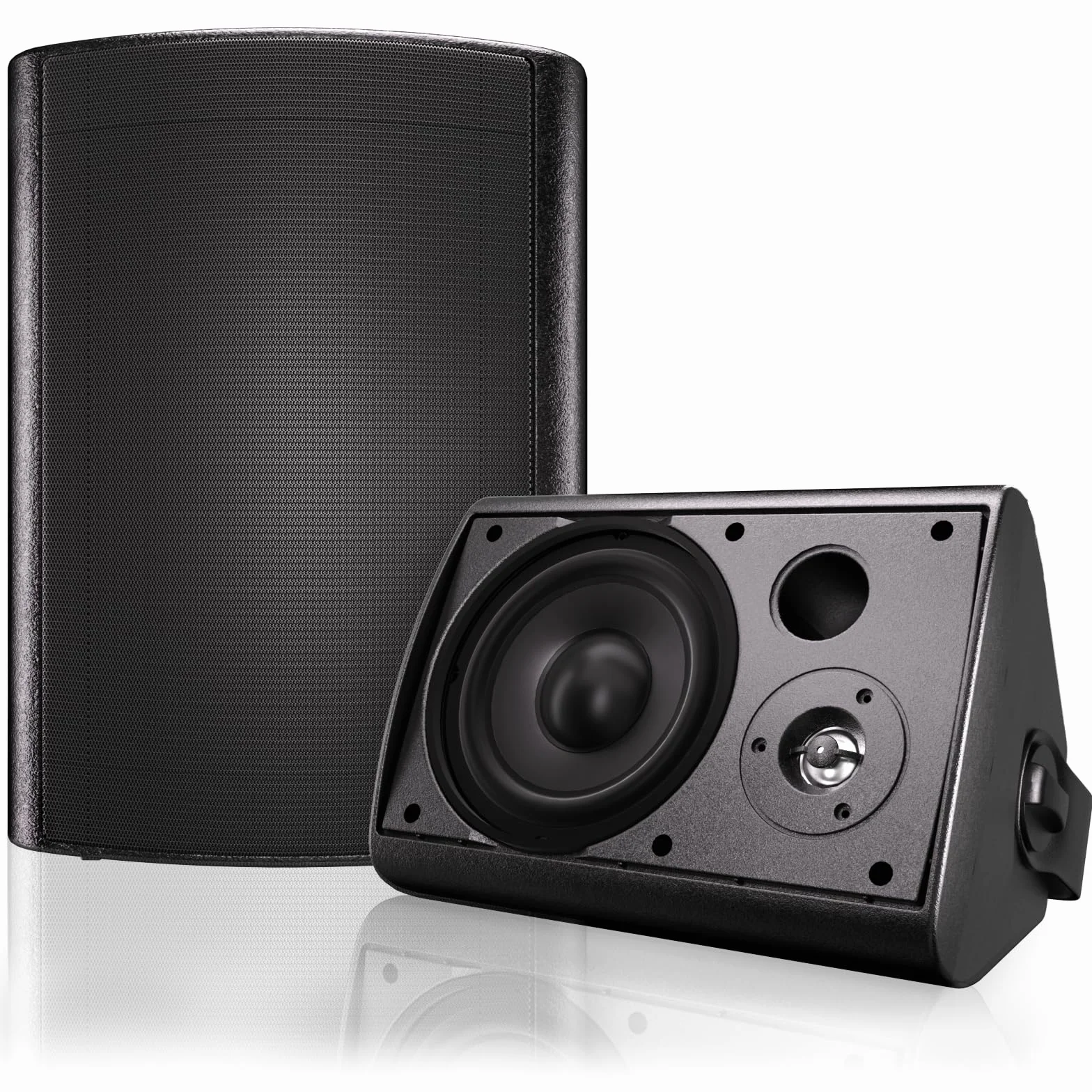 Herdio Altoparlanti da esterno impermeabile 400W Bluetooth 6.5'' diffusori con montaggio a parete, Nero