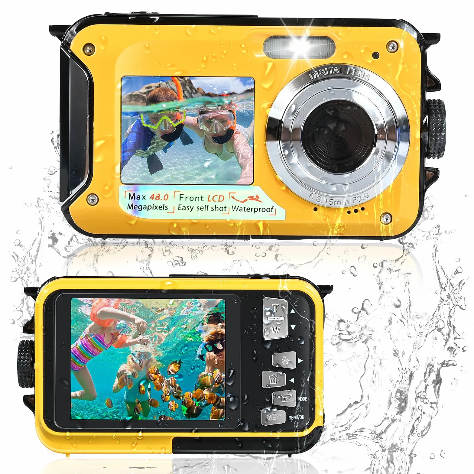 Macchina Fotografica Subcquea, Comius Sharp Fotocamera Subacquea Digitale 10FT 30MP Photo FHD Video 16X Digital Zoom con Scheda di Memoria da 32G per Selfie Subacquei, Immersione, Nuoto