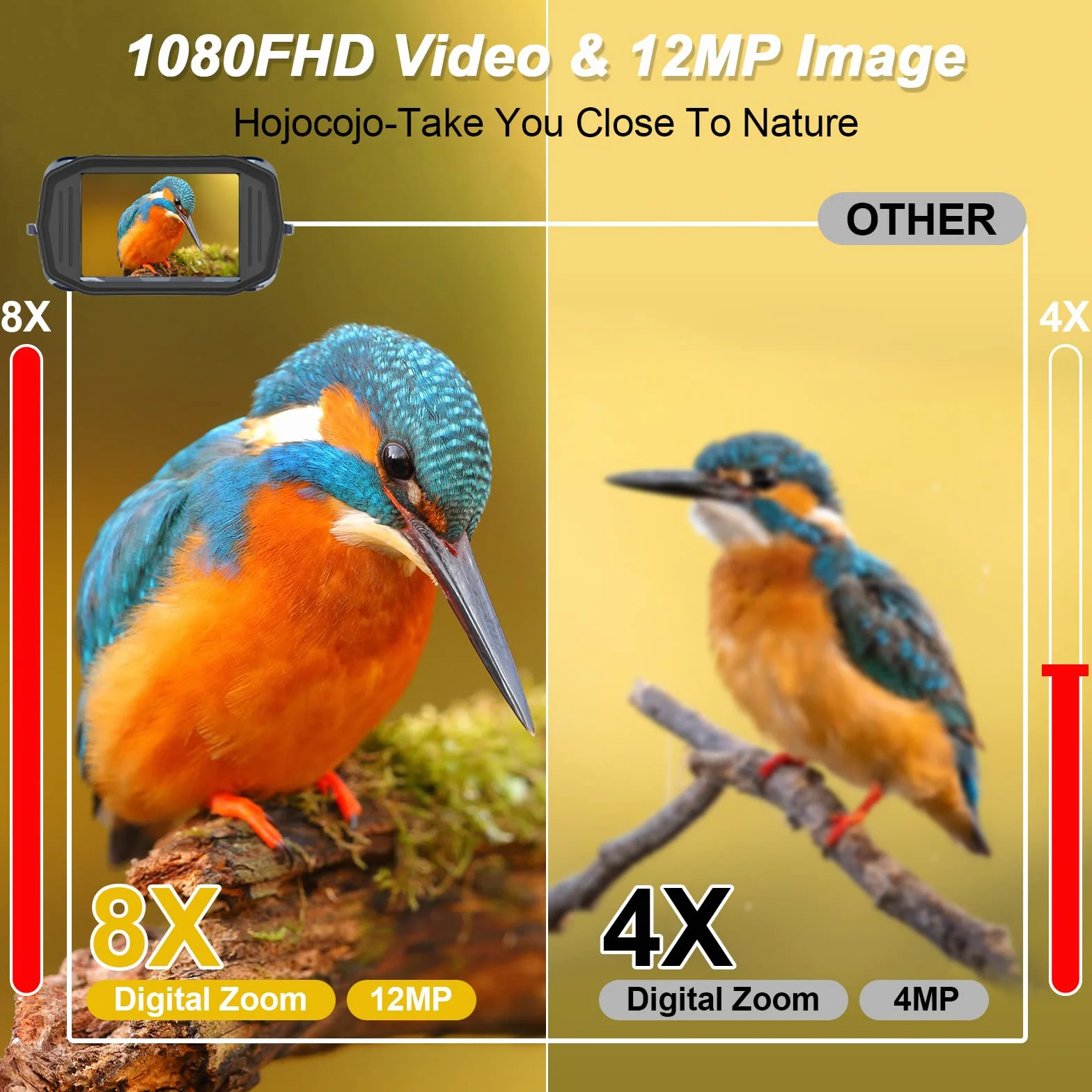 Binocolo Visione Notturna,Hojocojo Visore Notturno Digitale Infrarossi con LCD TFT 2,4" di Portatafino a 300m,Militare Binocolo Notturno con Registrazione di HD Foto e Video per la Caccia Campeggio