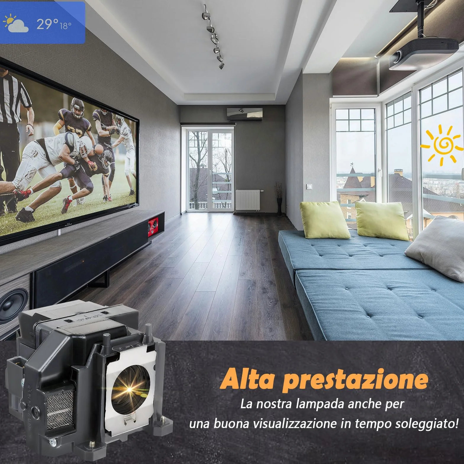 A++ Qualità per Lampada EPSON ELPLP67/V13H010L67 H423B H428A H429A H430A H431A H432A H433A H435B H435C H436A EB-S02 EB-S11 EB-S12 EB-SXW11 EB-SXW12 EB-W02 EB-W12 EB-X02 EB-X11 EB-X12