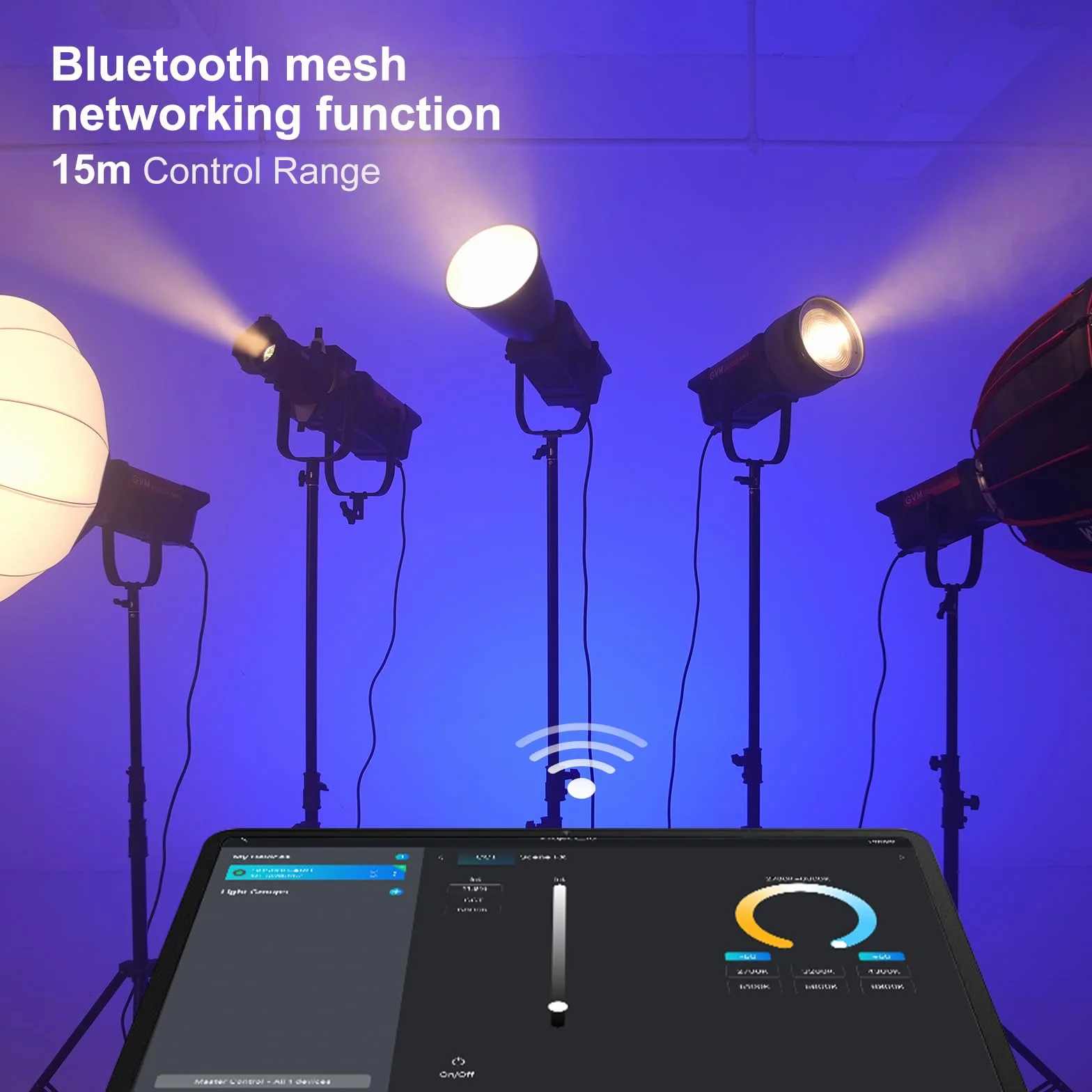 GVM 300W LED Video Light, 221950lux/1m, ARO SD300B Fotografia Kit di illuminazione con APP Control, 2700K-6800K Studio Light Kit Illuminazione Continua per YouTube, Film, 12 Effetti Scene