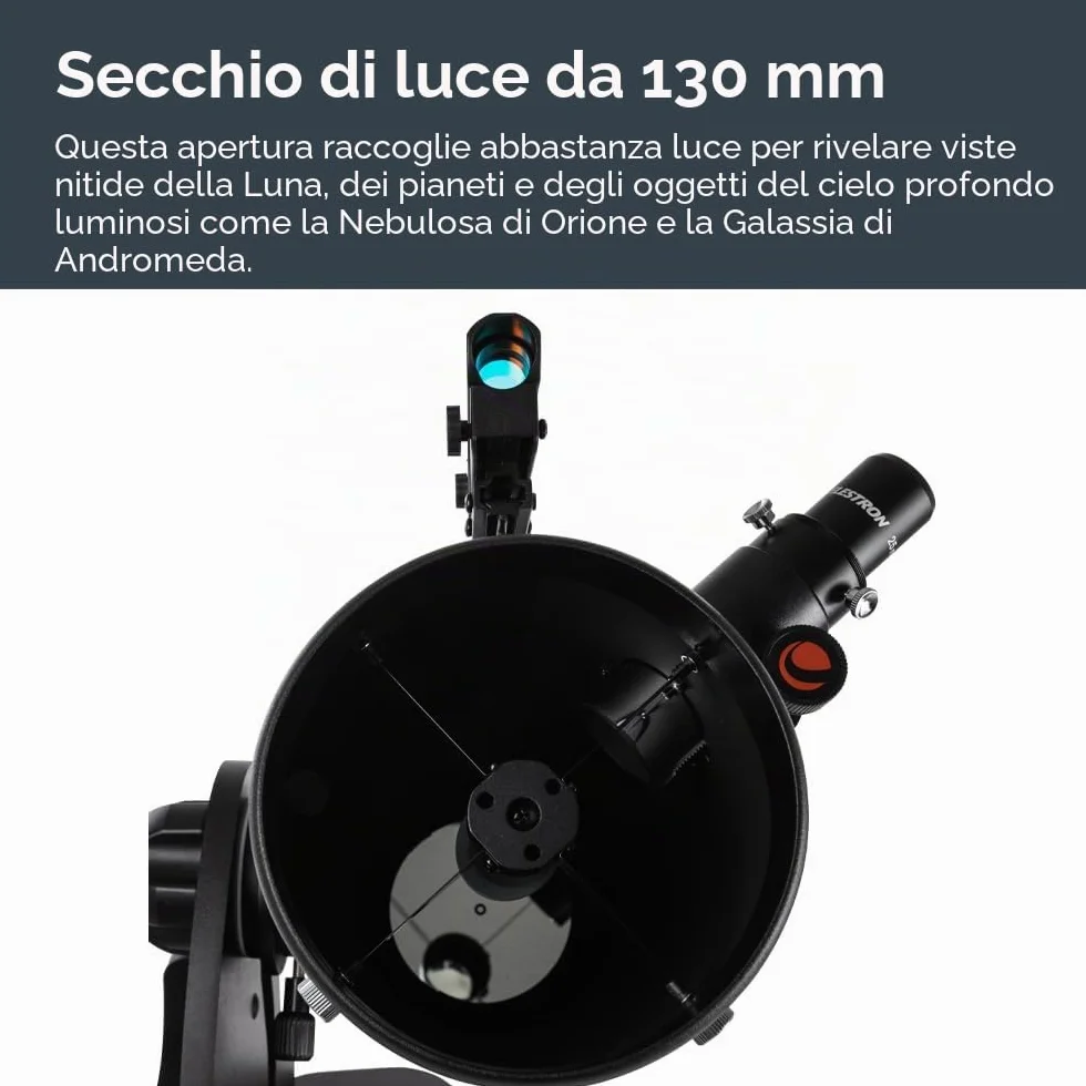 Celestron 22481 StarSense Explorer 130 mm Dobsoniano da tavolo Telescopio compatibile con app per smartphone Funziona con l'app StarSense – Compatibile con iOS/Android