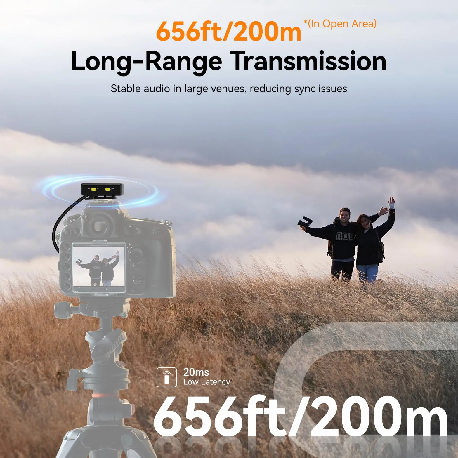 SVBONY SVMic D4 4 Microphone Lavalier Wireless, Microfono Wireless 2 in 1, Fino a 200M, Display Intelligente e Funzionamento a Doppia Modalità, Compatibile con IPhone, Android e Smartphone