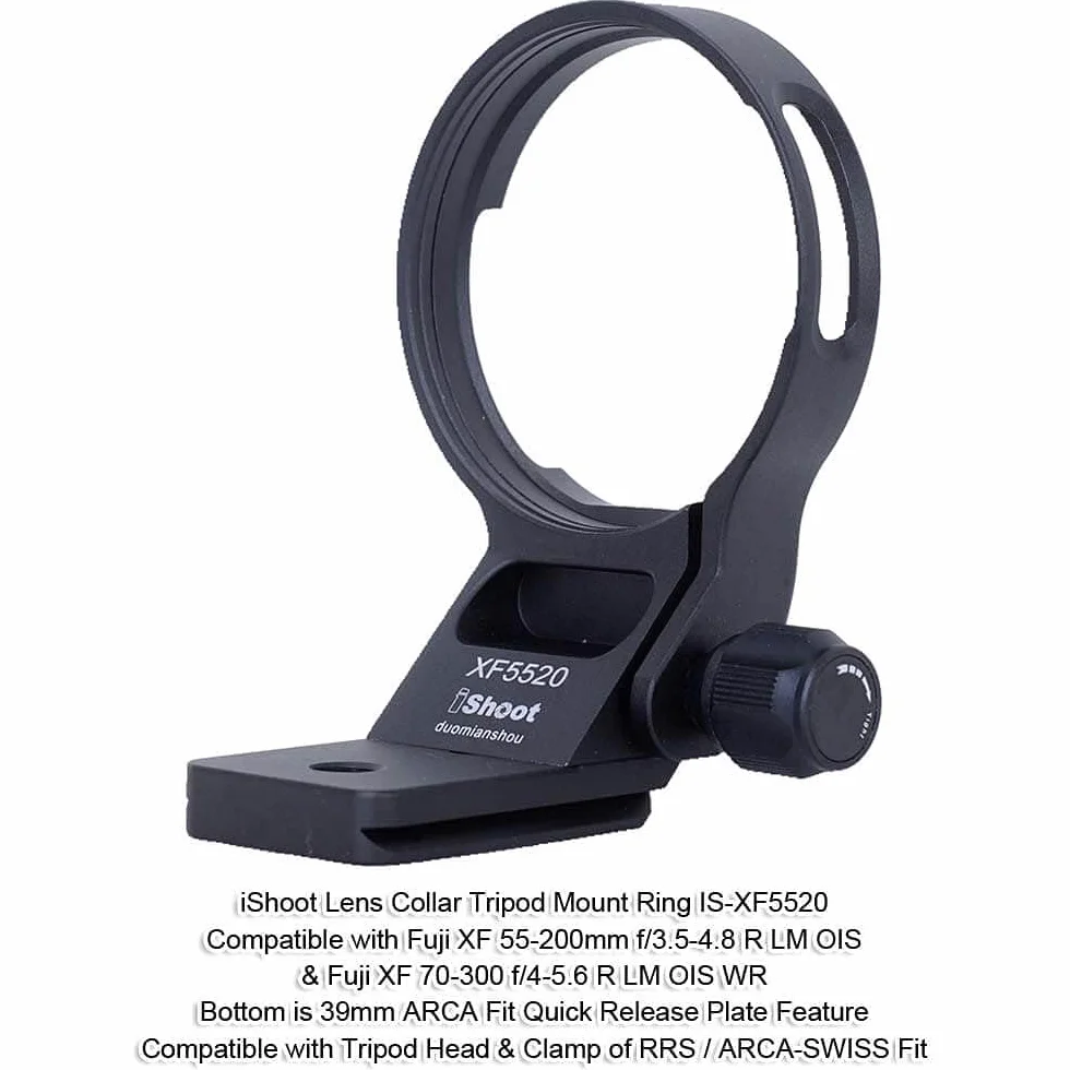 Anello di montaggio per treppiede compatibile con Fuji XF 70-300 f/4-5.6 R LM OIS WR e Fujifilm XF 55-200mm f/3.5-4.8 R LM OIS, staffa di supporto piastra a sgancio rapido per treppiede Arca-Swiss Fit
