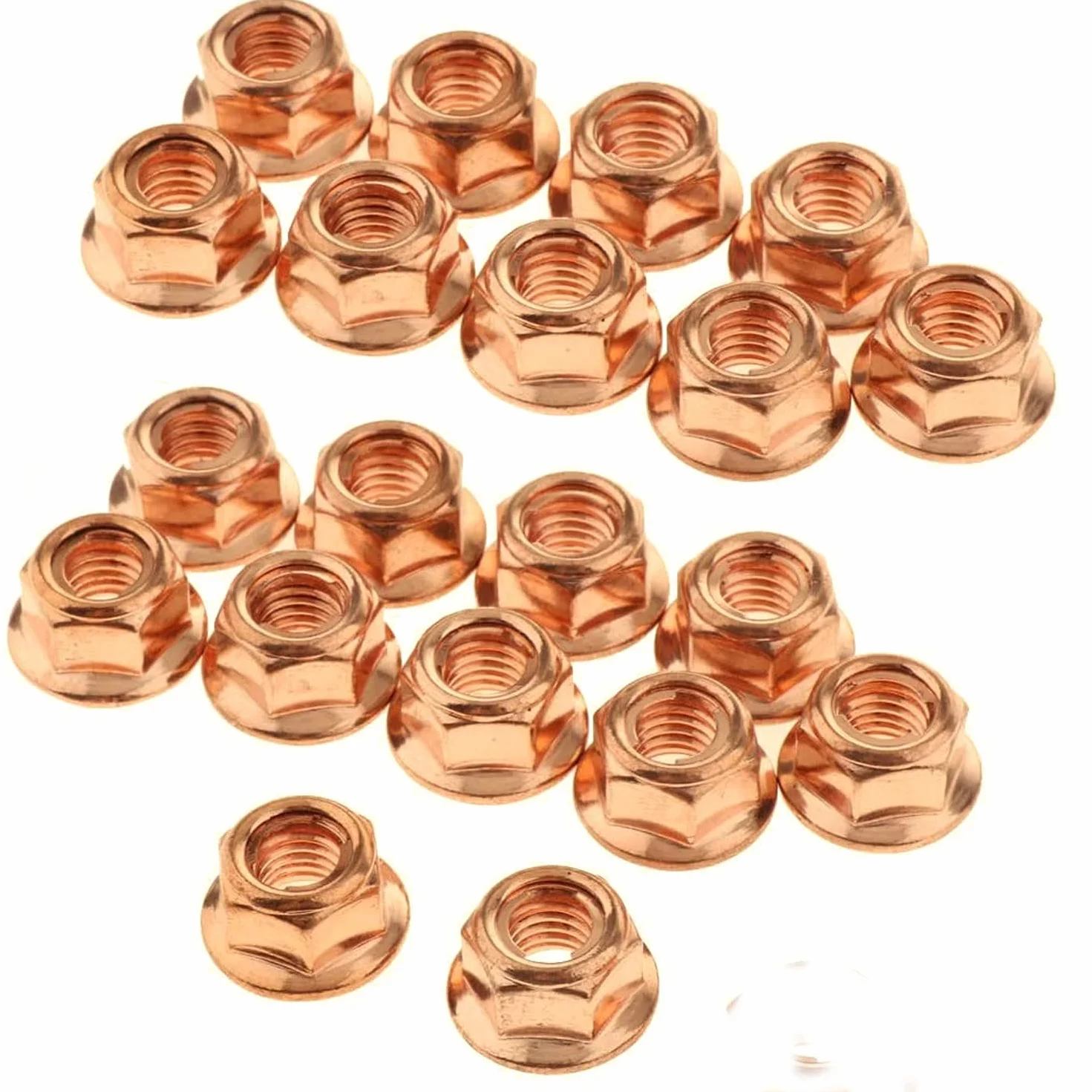 12x dado collettore di scarico, turbo, M8 auto - bloccaggio esagonale in rame Accessori serie BMW serie e30 Serie 3