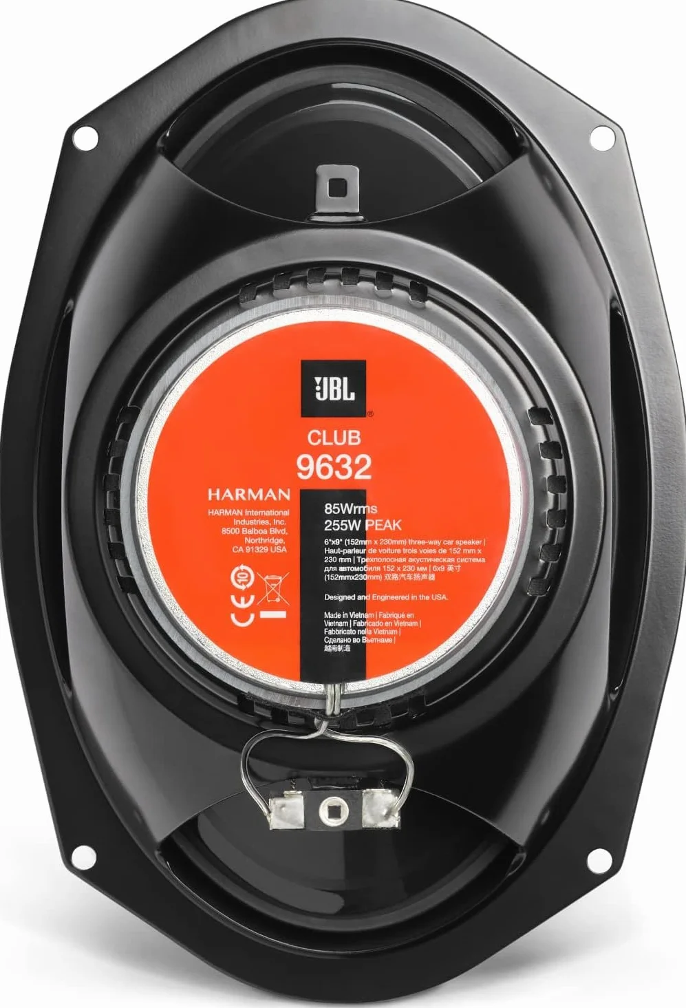 JBL Club 9632 - 3-Vie Casse Auto Set di Harman Kardon - 255 Watt impianto stereo auto ovale Altoparlanti auto da 15.2 x 23 cm | 6x9" pollici