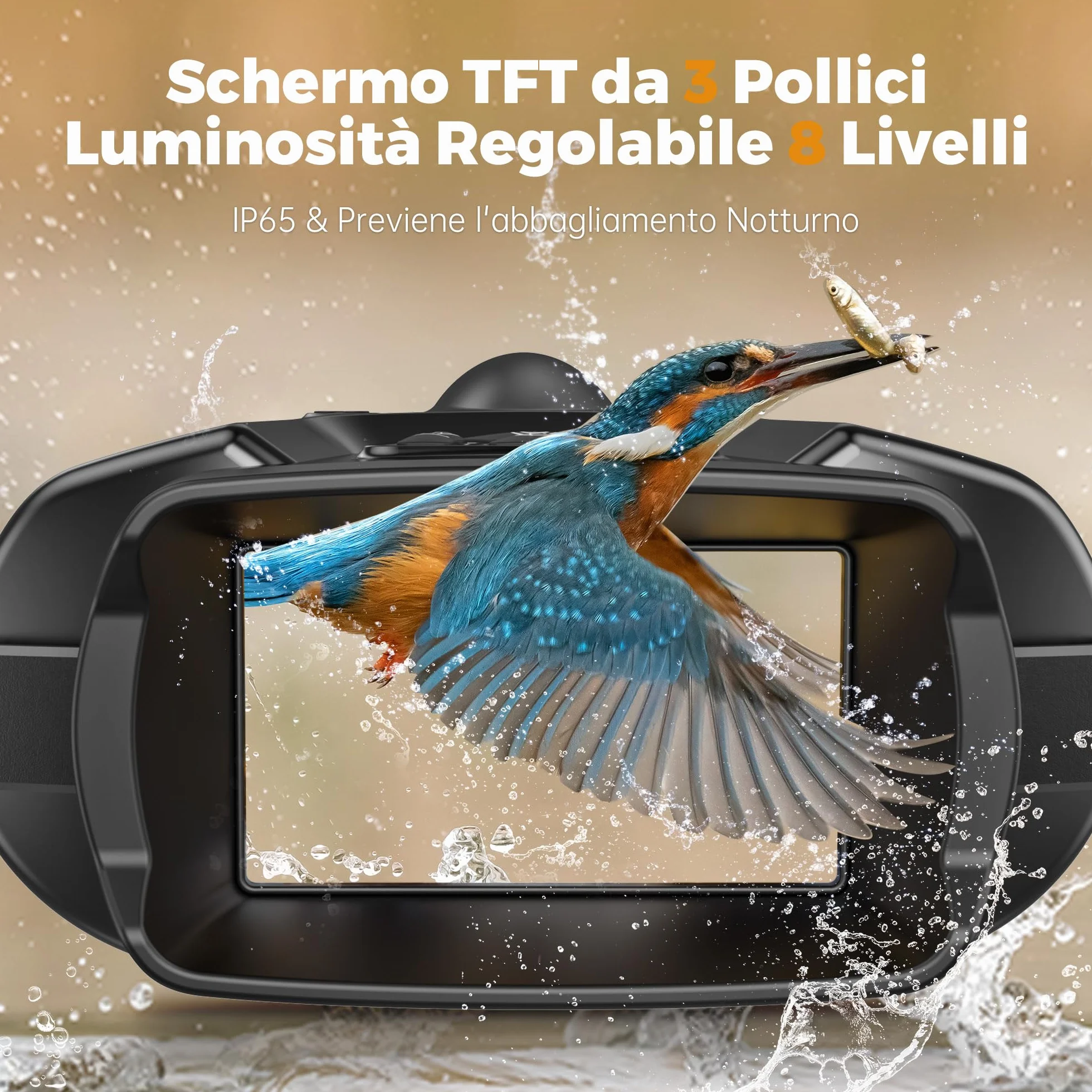 tkwser - Dispositivo per la visione notturna, 4 K, 8 X, digitale, visione notturna a infrarossi, 5000 mAh, distanza visiva, 600 m, schermo TFT UHD da 3”, impermeabilità IP65, per la caccia e il