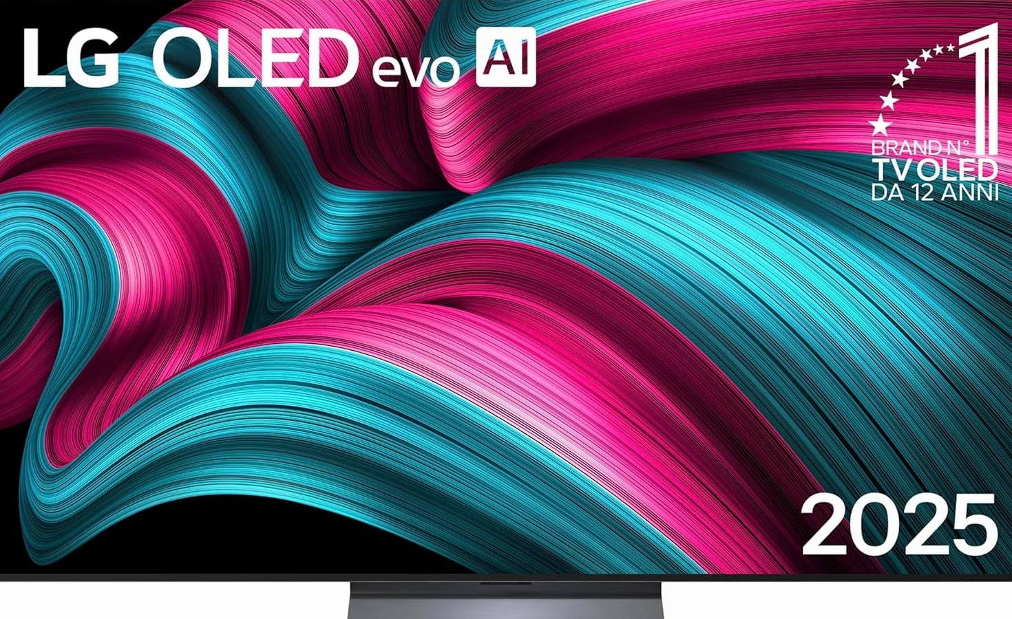 LG OLED evo AI C5 77 pollici, Smart TV 4K, Processore α9 Gen8, Brightness Booster, webOS con AI, Dolby Vision & Atmos, Gaming con VRR e GSYNC 4K@144Hz, OLED77C55LA 2025