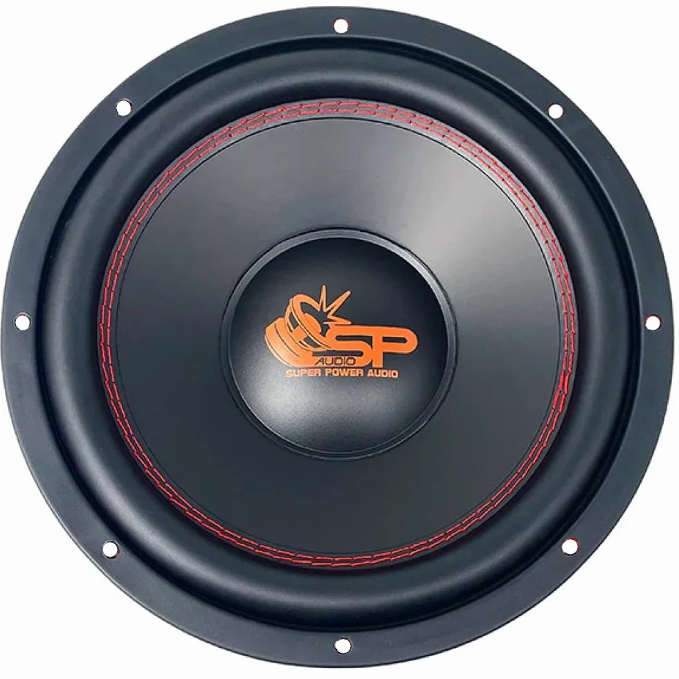 KIT SET PER SP AUDIO SP-12CA, 1 subwoofer da 30 cm 300 mm 12" di diametro, 300 watt rms 600 watt max, 4 ohm, 92,1 db spl, singola bobina, per auto, 1 pezzo + accessori omaggio