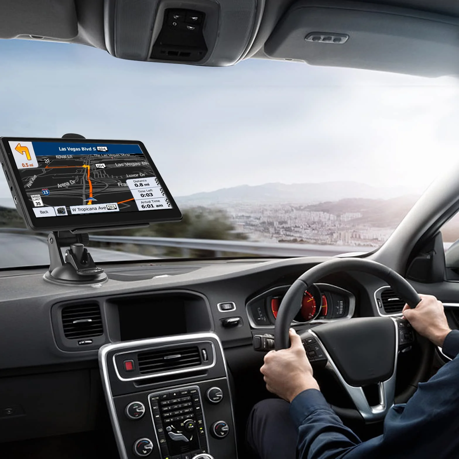 GPS 7 Pollice Navigazione Auto con HD Touch Screen, Multi-Languages Guida e Mappe EU, Info Traffico, per Camion Campeggio