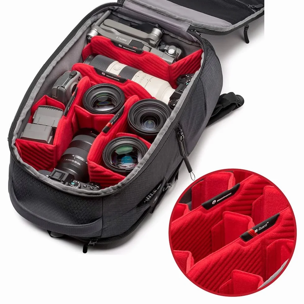 Manfrotto PRO Light Frontloader M, Zaino Fotografico Professionale per Fotocamere, Accesso Laterale e Frontale, Attacco per Treppiede, Zaino Imbottito con Divisori Intercambiabili, Nero