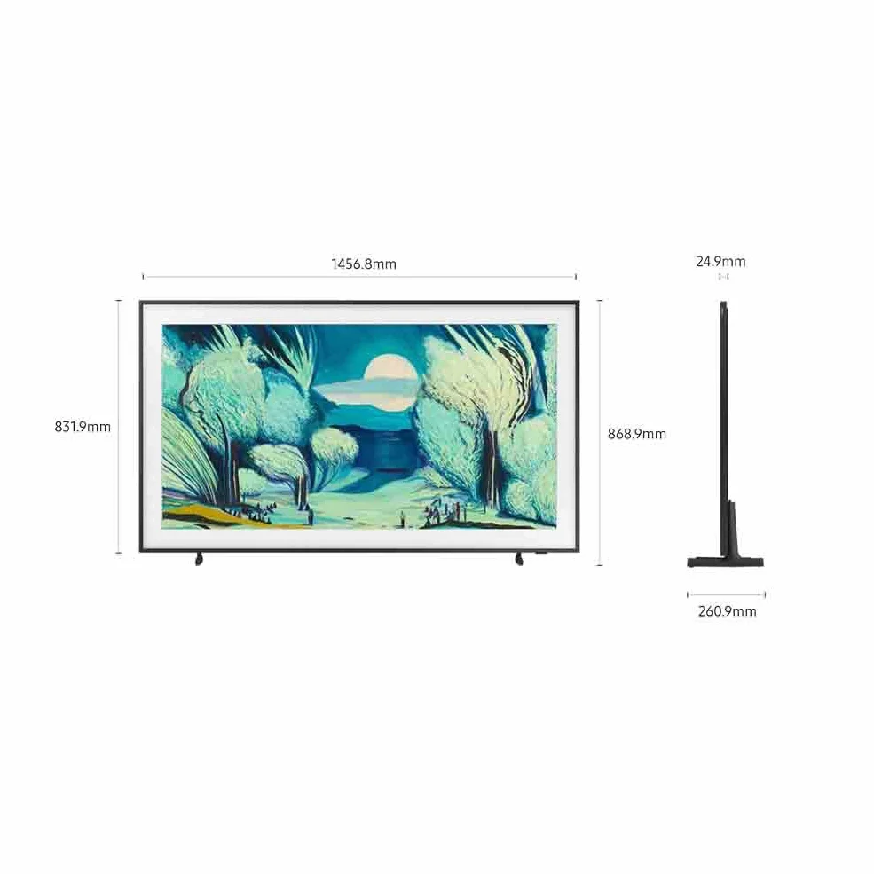 Samsung Smart TV 65'' QE65LS03FAUXZT QLED 4K NQ4 AI Gen2 Processor 4K AI Upscaling Art Mode Matte Display Dolby Atmos OTS Lite Modern Frame Design 2025