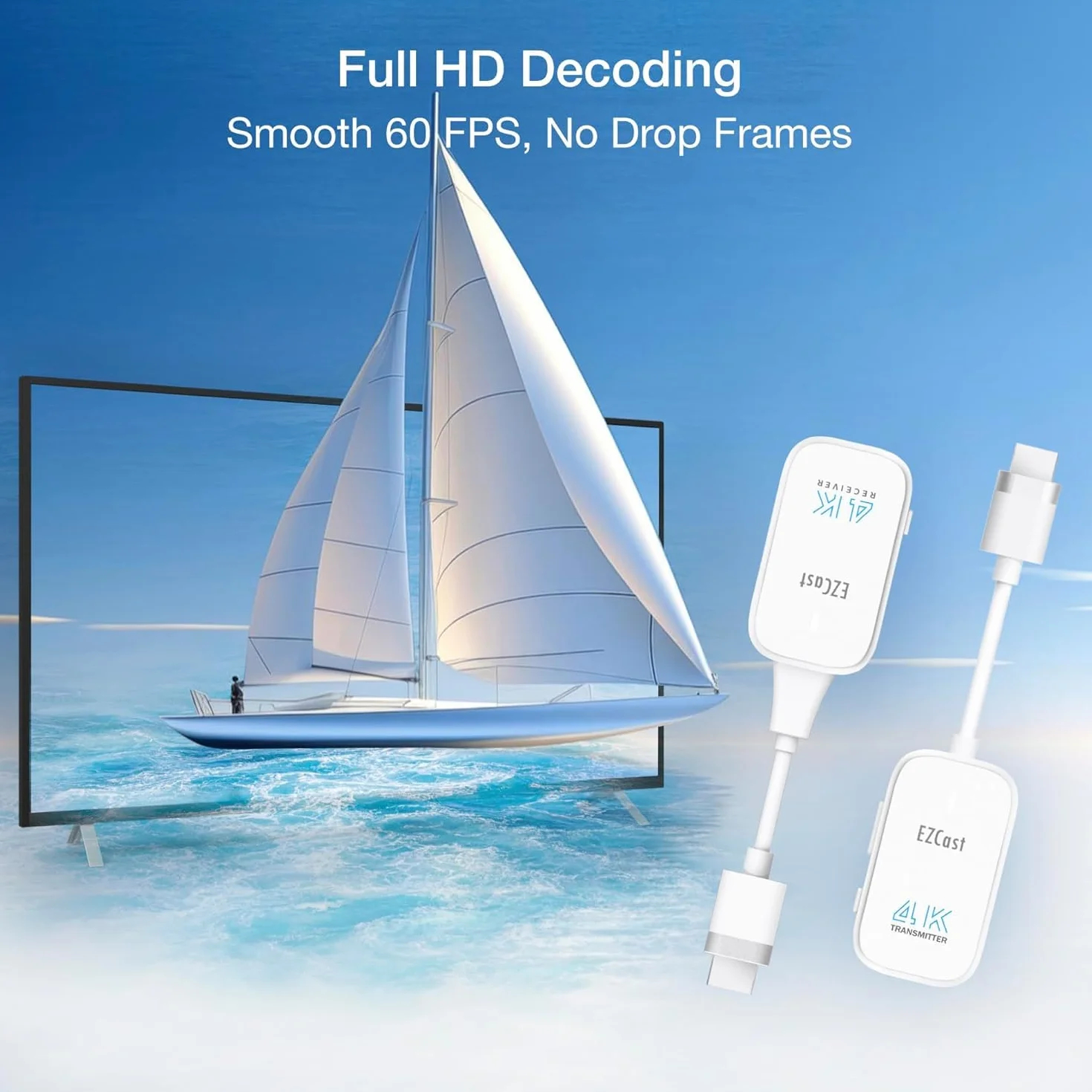 EZCAST Pocket 4K Wireless HDMI Trasmettitore e ricevitore per mirroring video/audio di PC, laptop, proiettore
